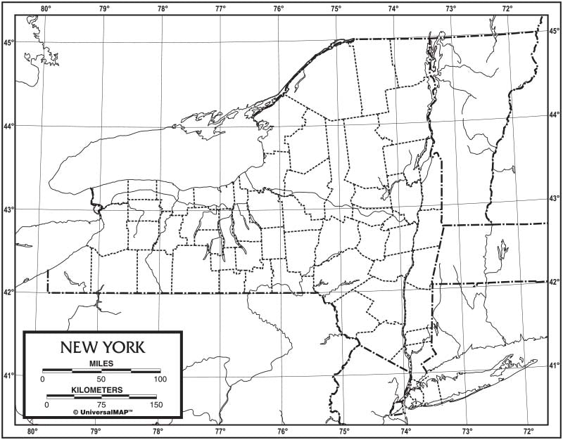 Kappa Map Group  new york outline map 50 pack paper or laminated