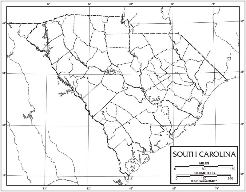 Kappa Map Group  south carolina outline map 50 pack paper or laminated
