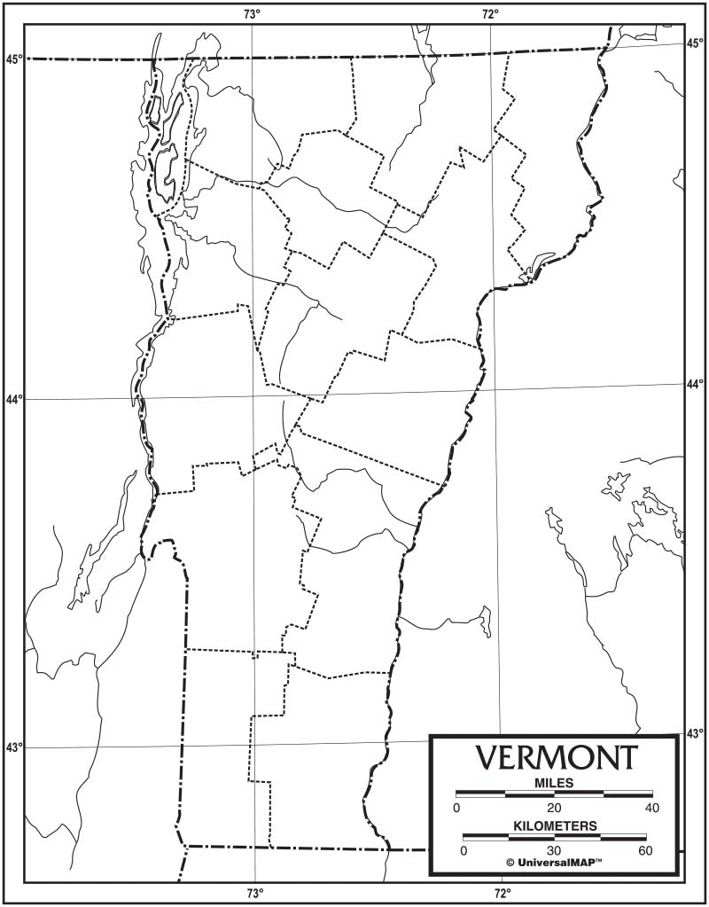 Kappa Map Group  vermont outline map 50 pack paper or laminated