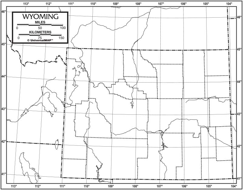 Kappa Map Group  wyoming outline map 50 pack paper or laminated