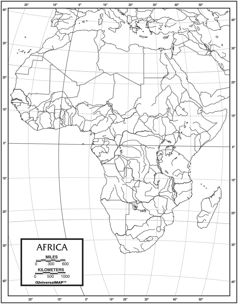 Kappa Map Group  africa outline map 50 pack paper or laminated