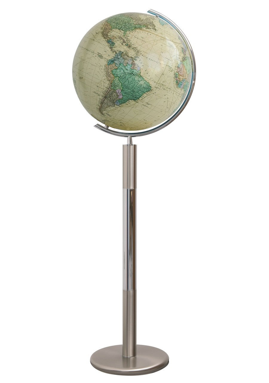 Hannover Royal Crystal Illuminated 16 Inch Floor World Globe By Columbus Globes