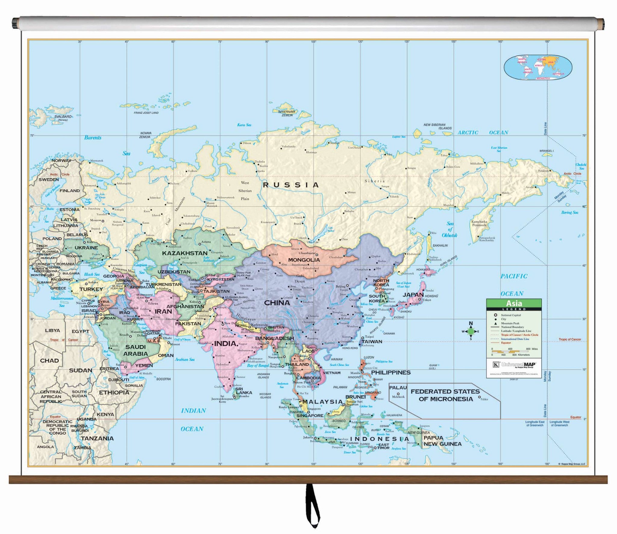 Asia Primary Classroom Wall Map – GeoMart