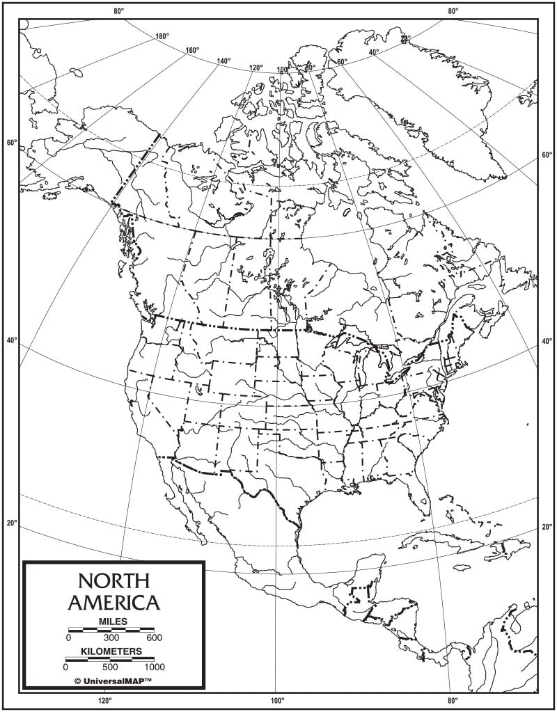 Kappa Map Group  north america outline map 50 pack paper or laminated