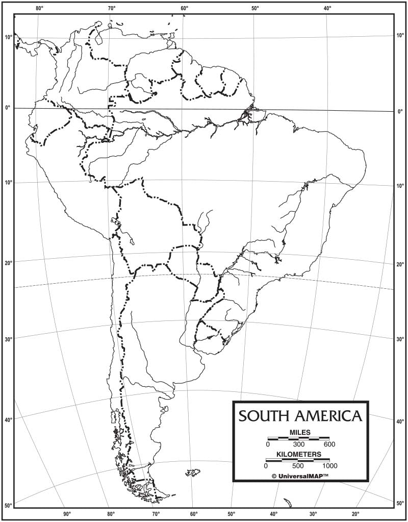Kappa Map Group  south america outline map 50 pack paper or laminated