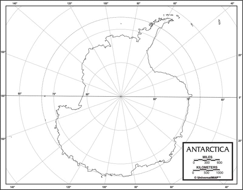 Kappa Map Group  antarctica outline map 50 pack paper or laminated