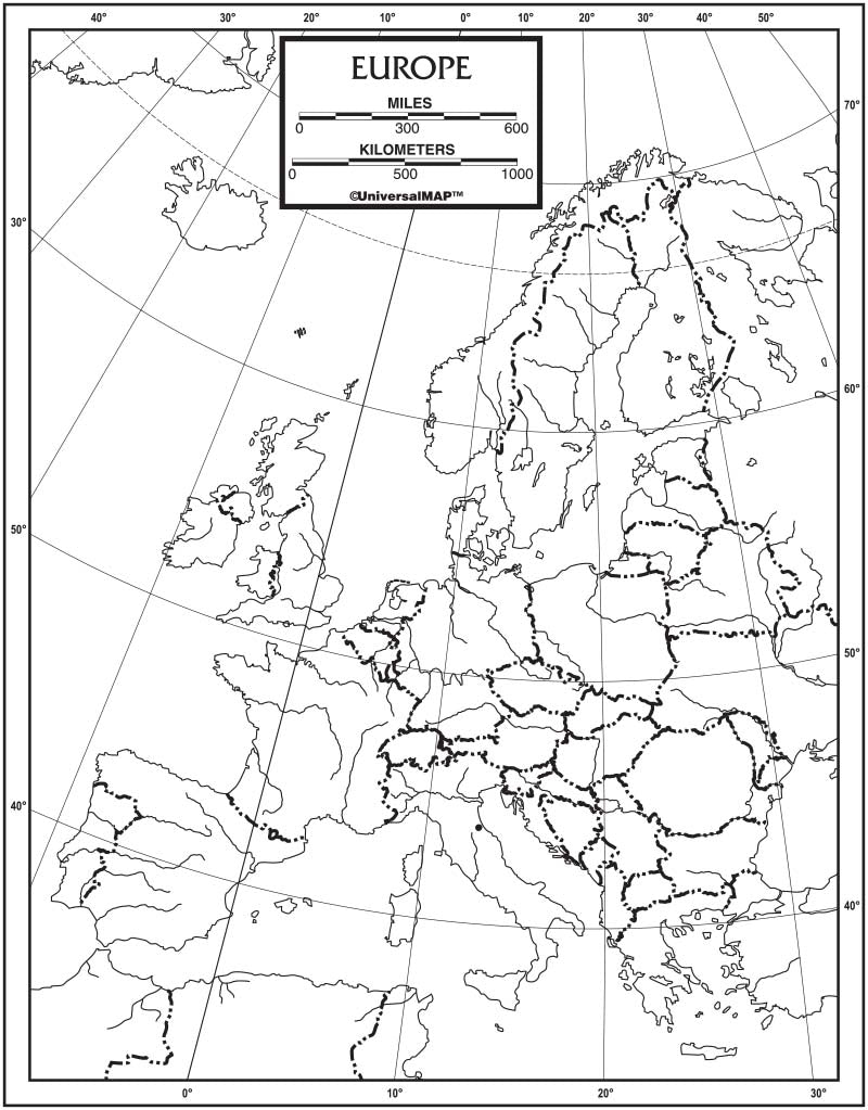 Kappa Map Group  europe outline map 50 pack paper or laminated