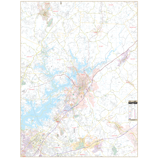 Gainesville Hall Co, Ga Wall Map - Large Laminated