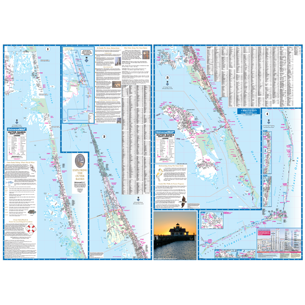 Outer Banks, Nc Wall Map - Large Laminated