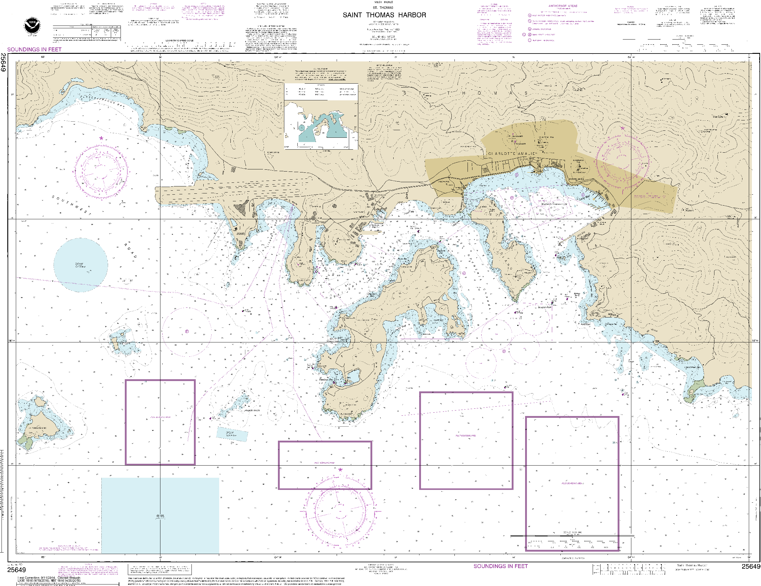 NOAA Nautical Chart 25649: Saint Thomas Harbor
