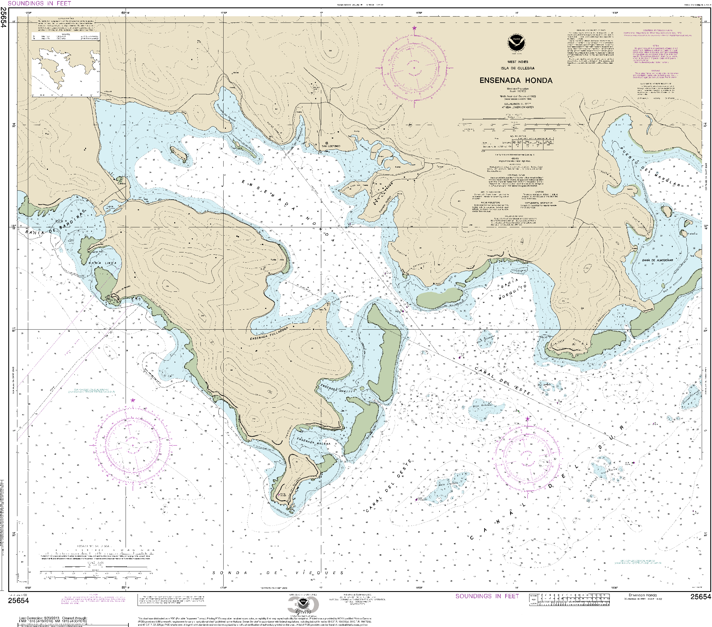 NOAA Nautical Chart 25654: Ensenada Honda