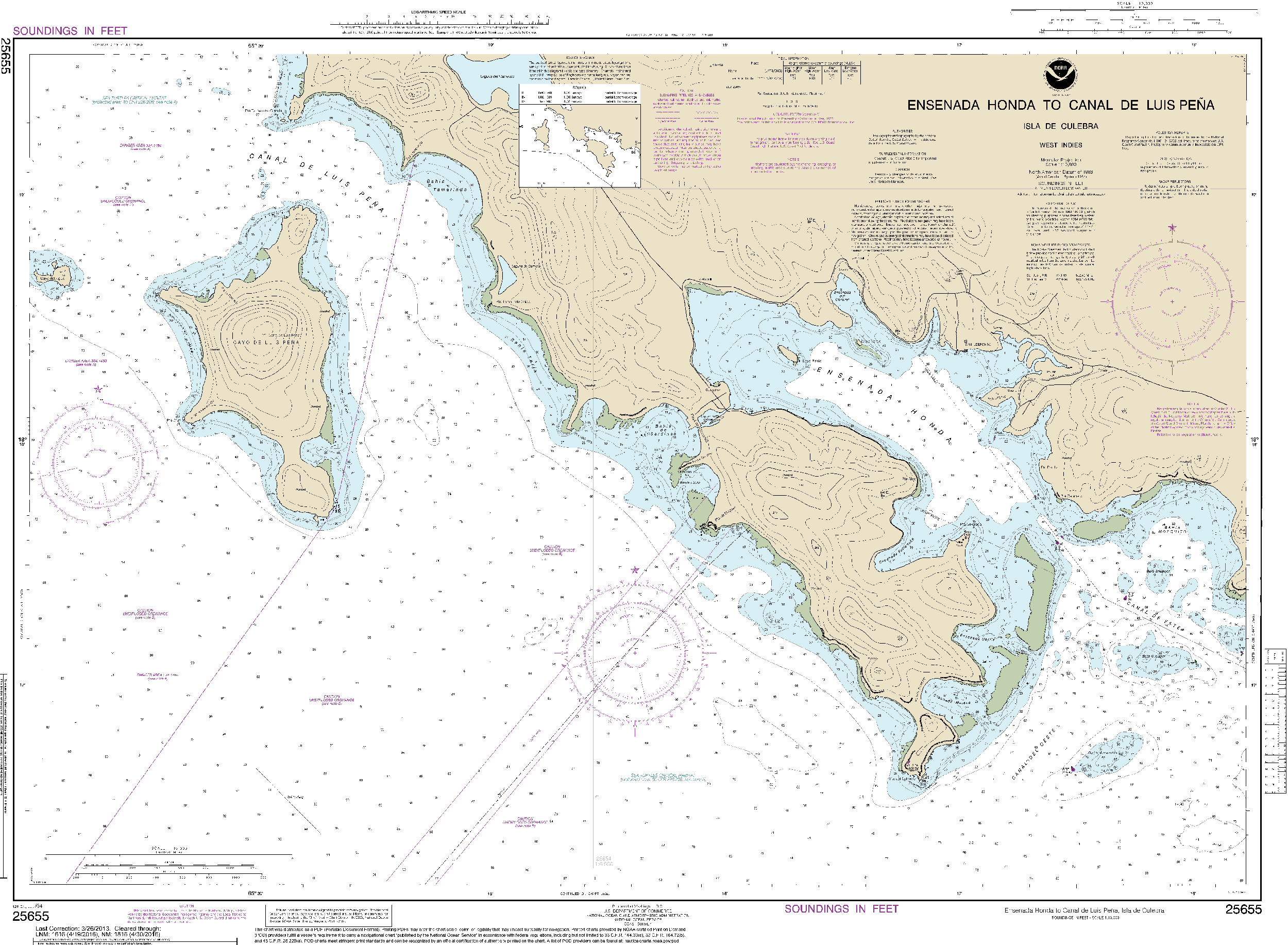 NOAA Nautical Chart 25655: Ensenada Honda to Canal de Luis Pena