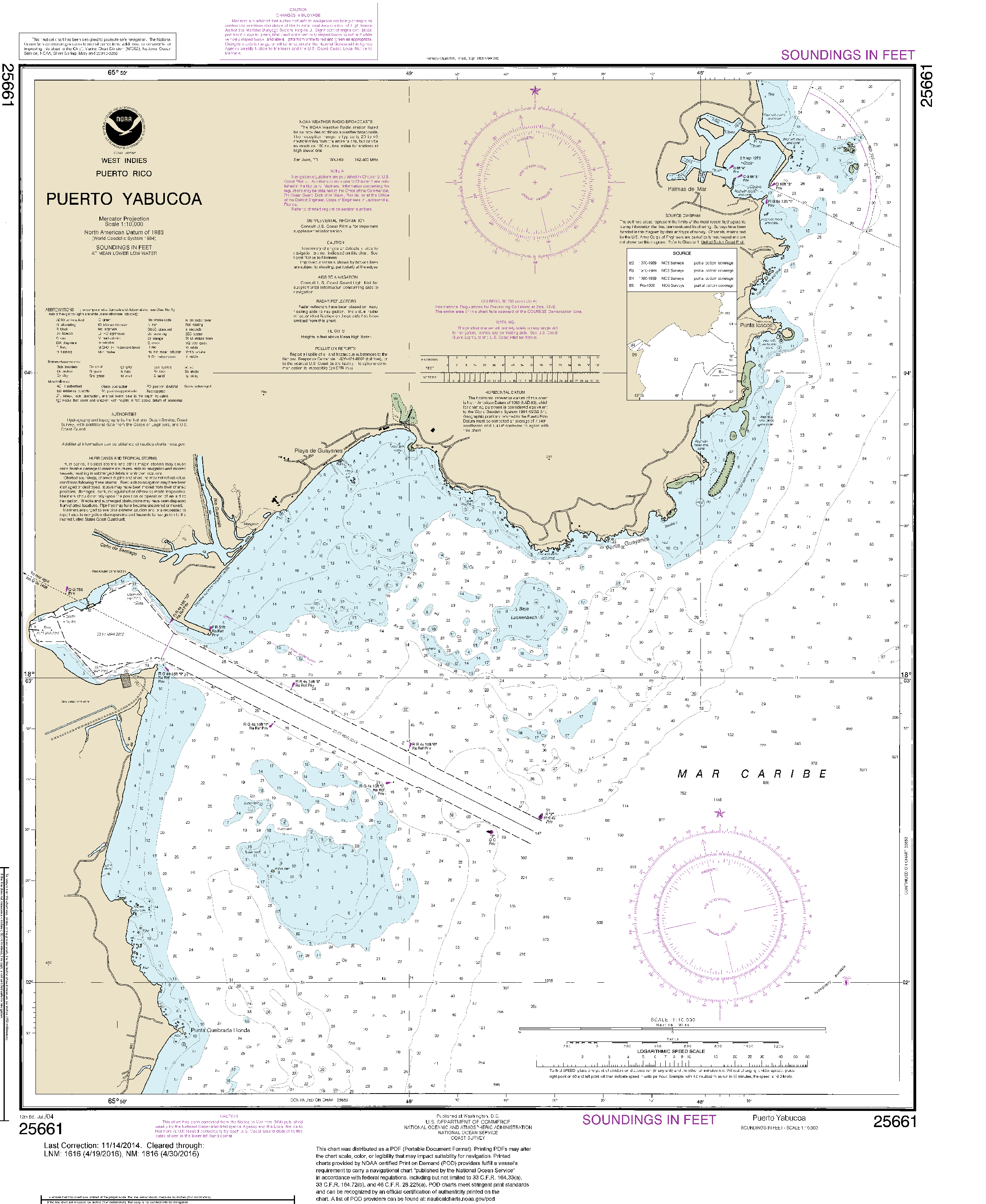NOAA Nautical Chart 25661: Puerto Yabucoa