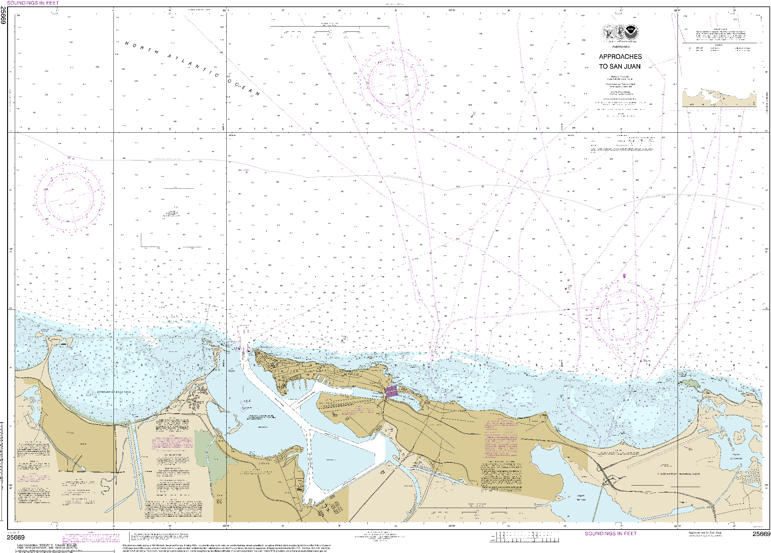 NOAA Nautical Chart 25669: Approaches to San Juan Harbor
