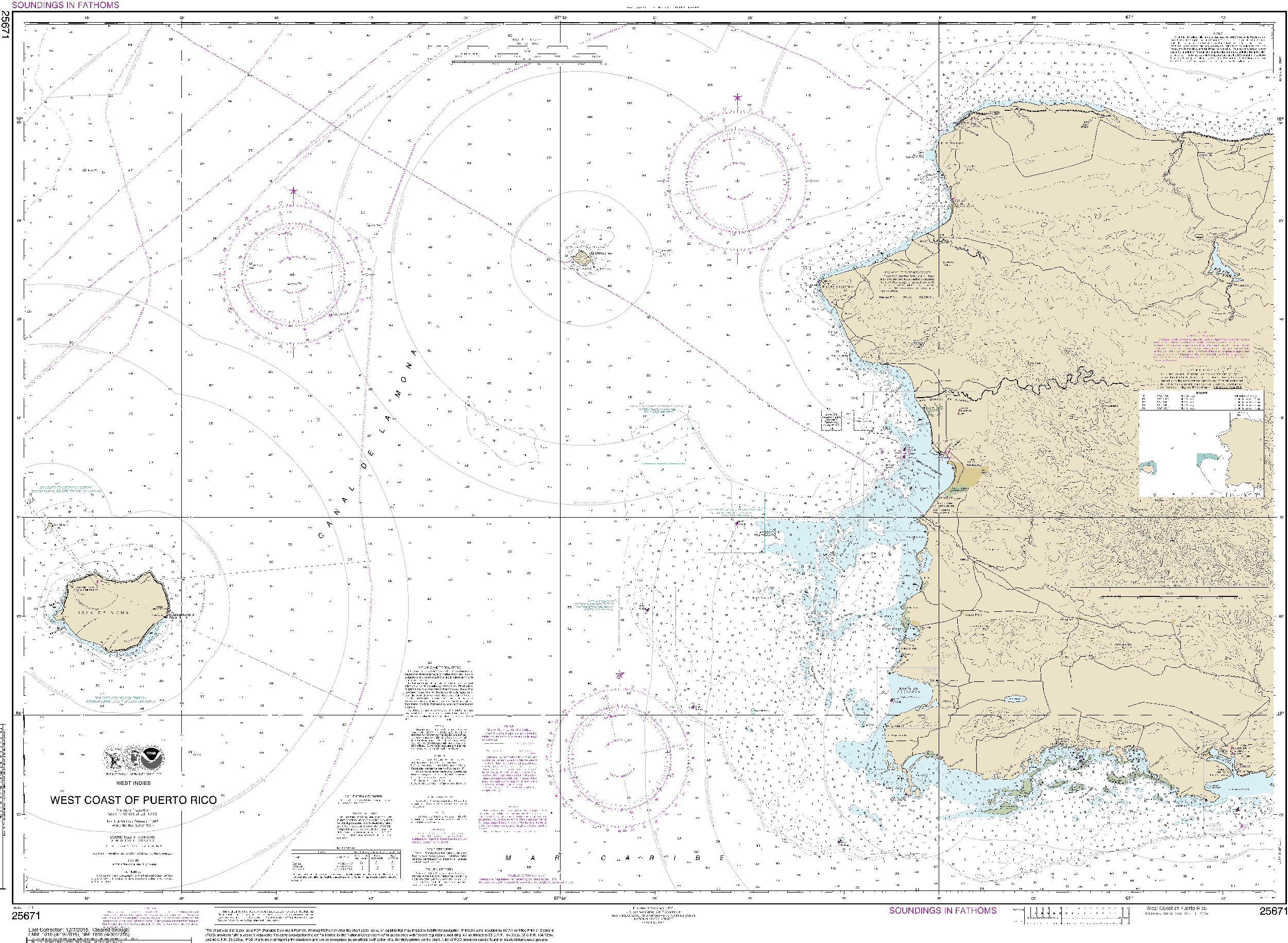 NOAA Nautical Chart 25671: West Coast of Puerto Rico