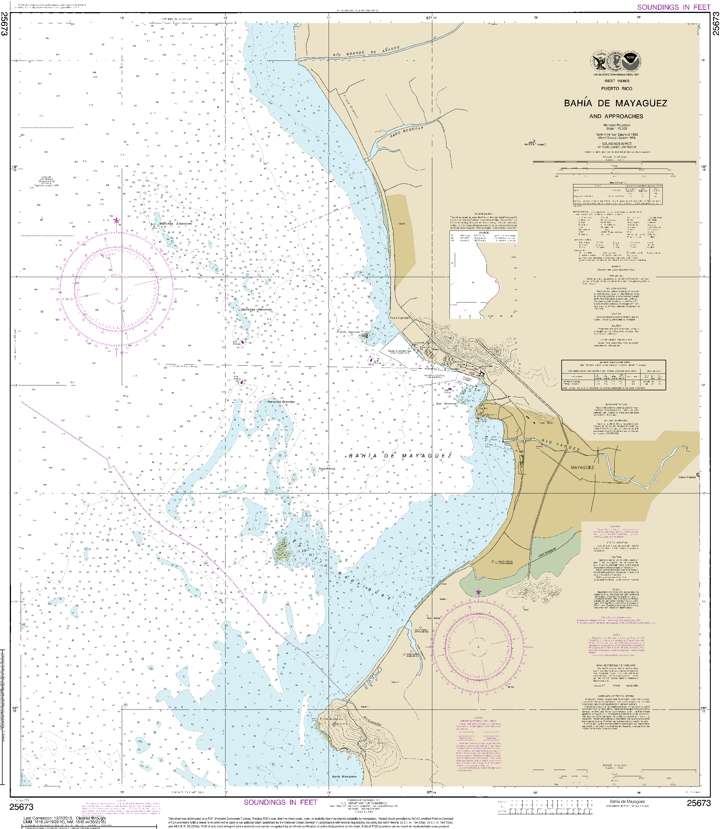 NOAA Nautical Chart 25673: Bahia de Mayaguez and approaches