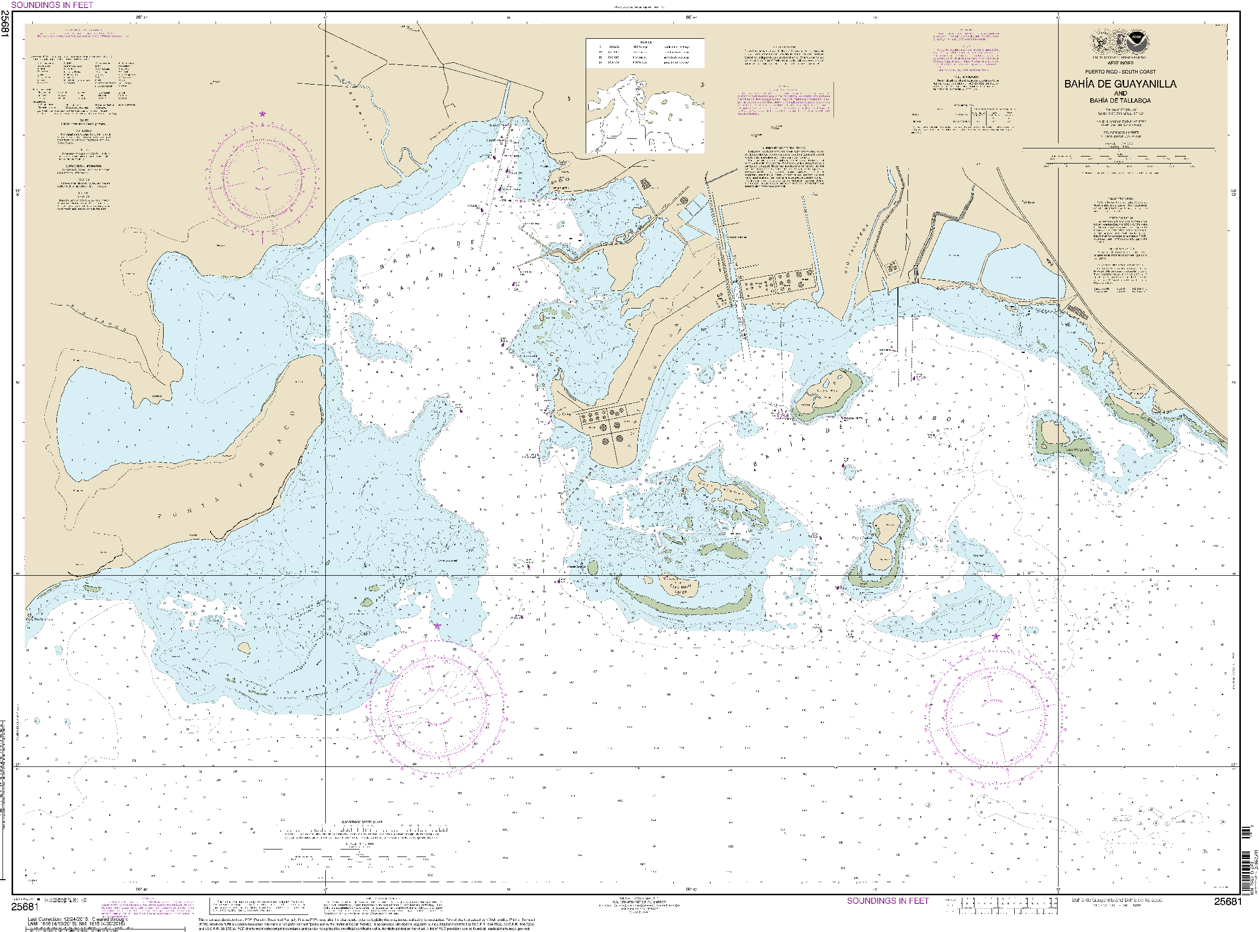 NOAA Nautical Chart 25681: Bahia de Guayanilla and Bahia de Tallaboa