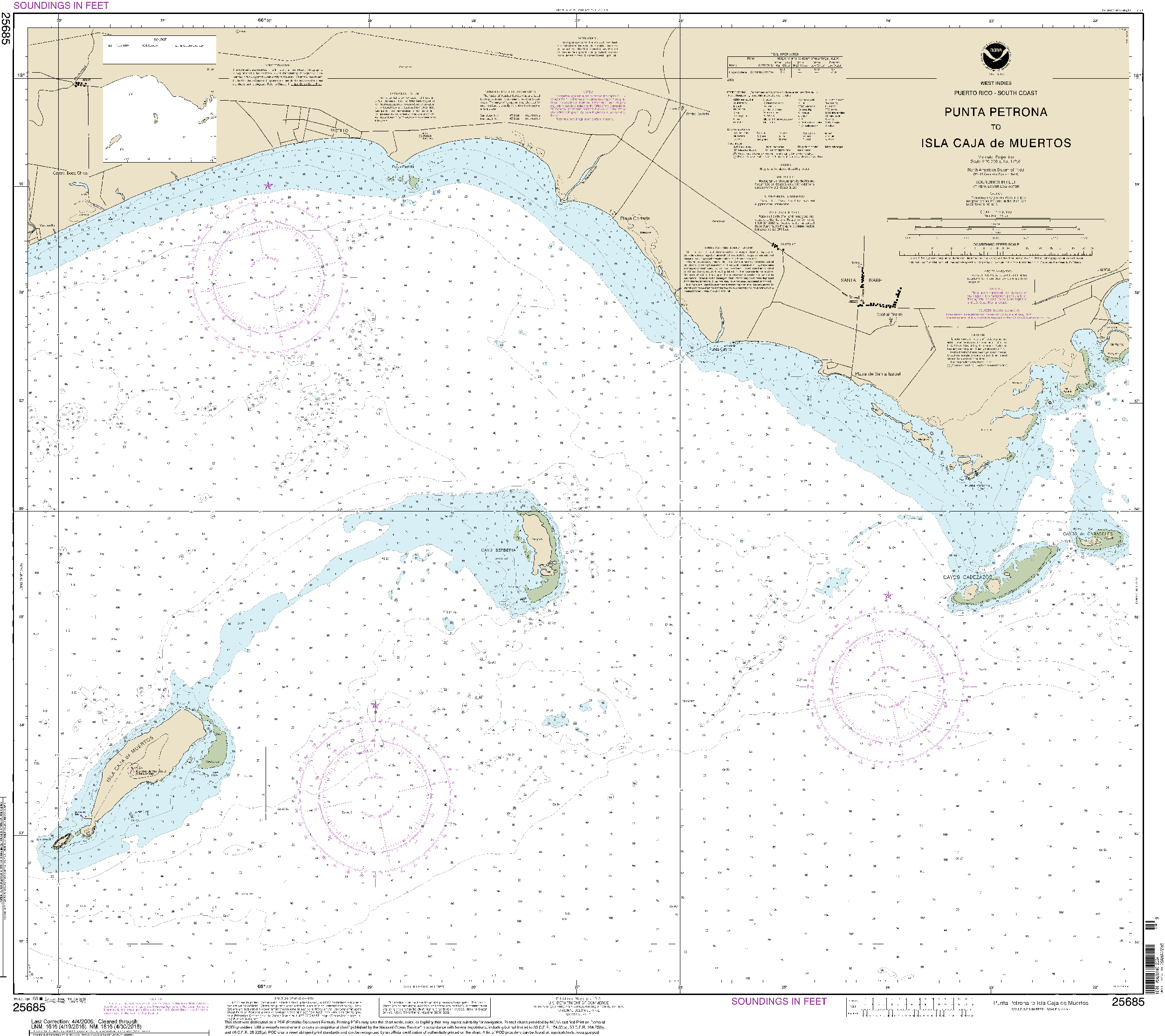 NOAA Nautical Chart 25685: Punta Petrona to lsla Caja de Muertos