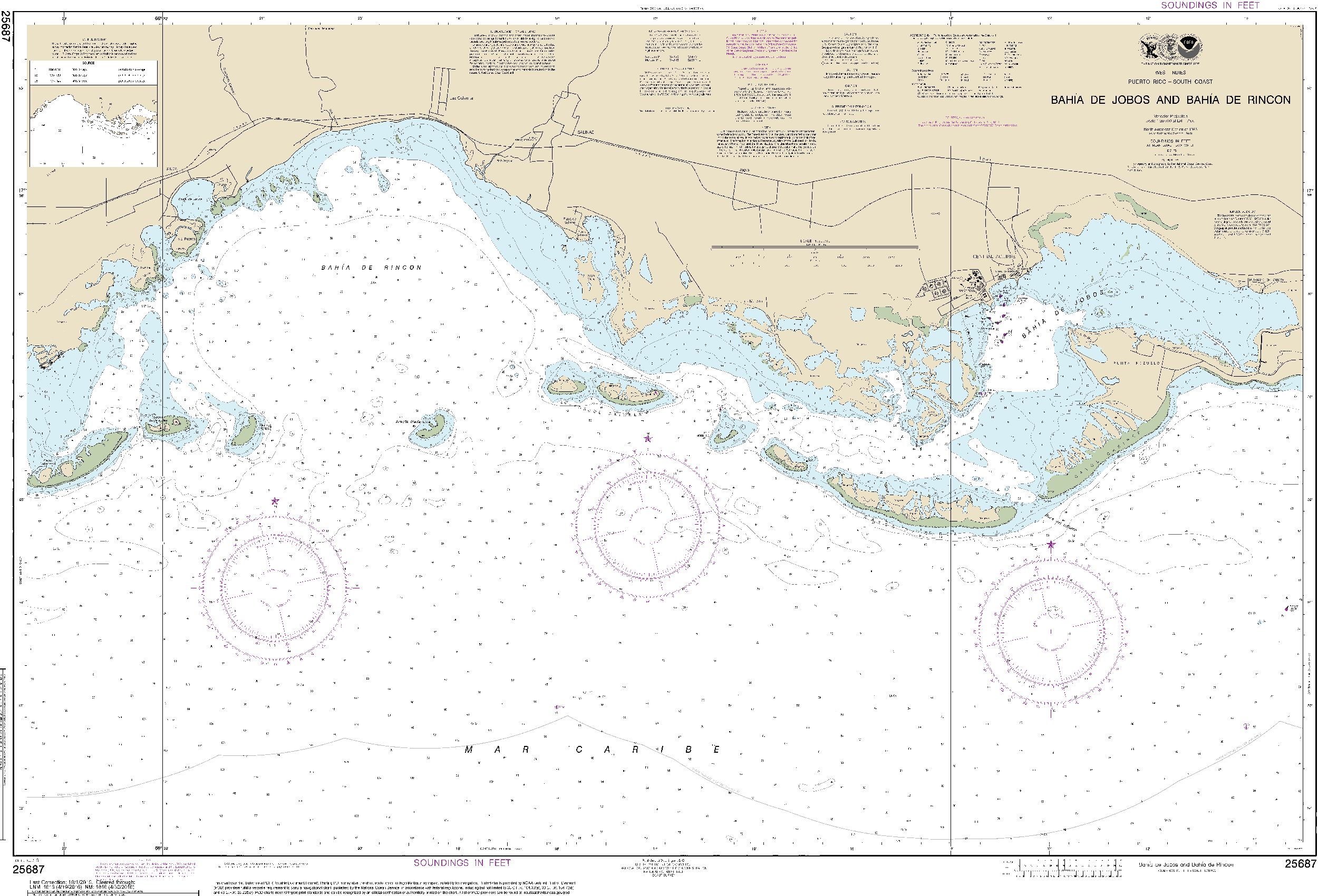 NOAA Nautical Chart 25687: Bahia de Jobos and Bahia de Rincon