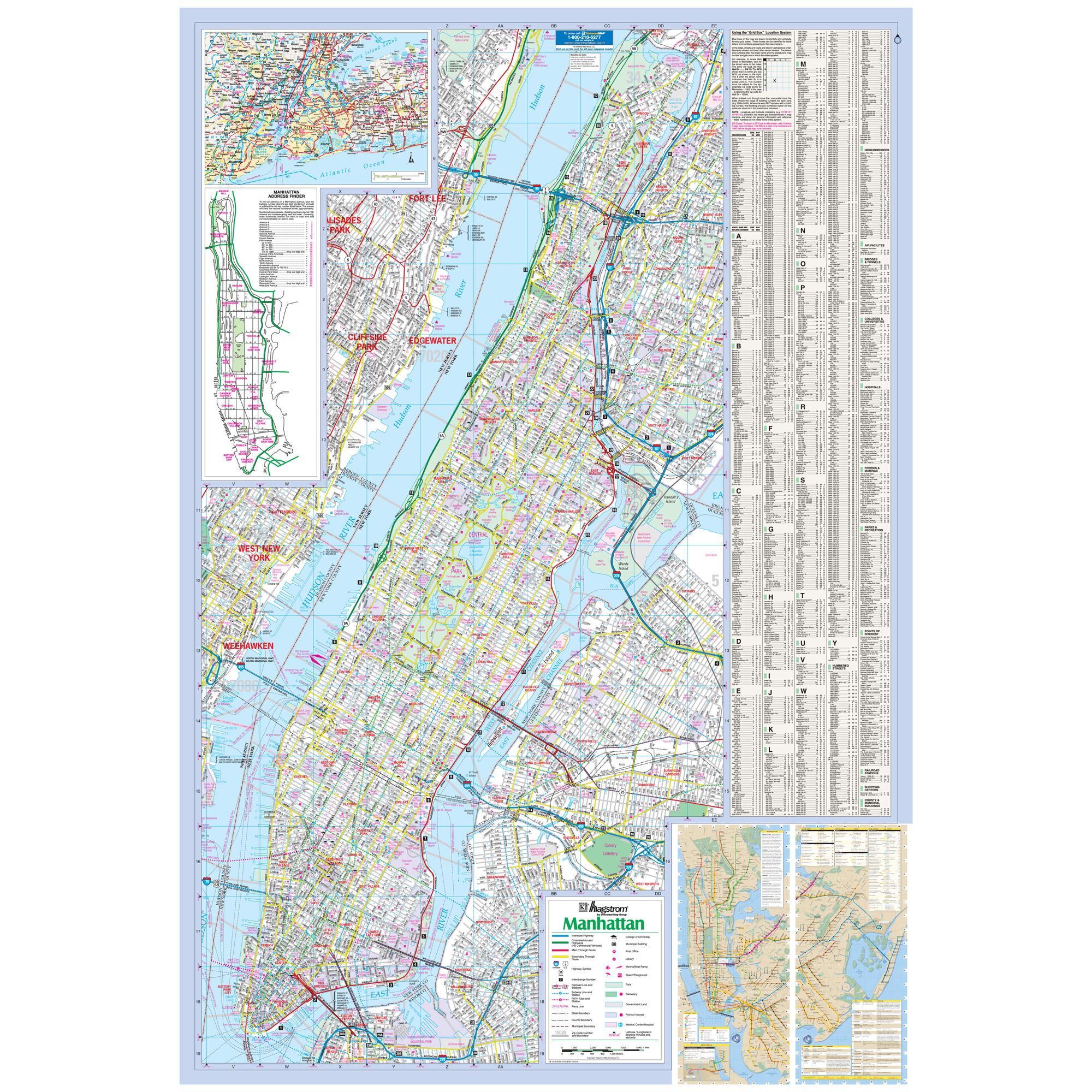 Manhattan, Ny Wall Map - Large Laminated