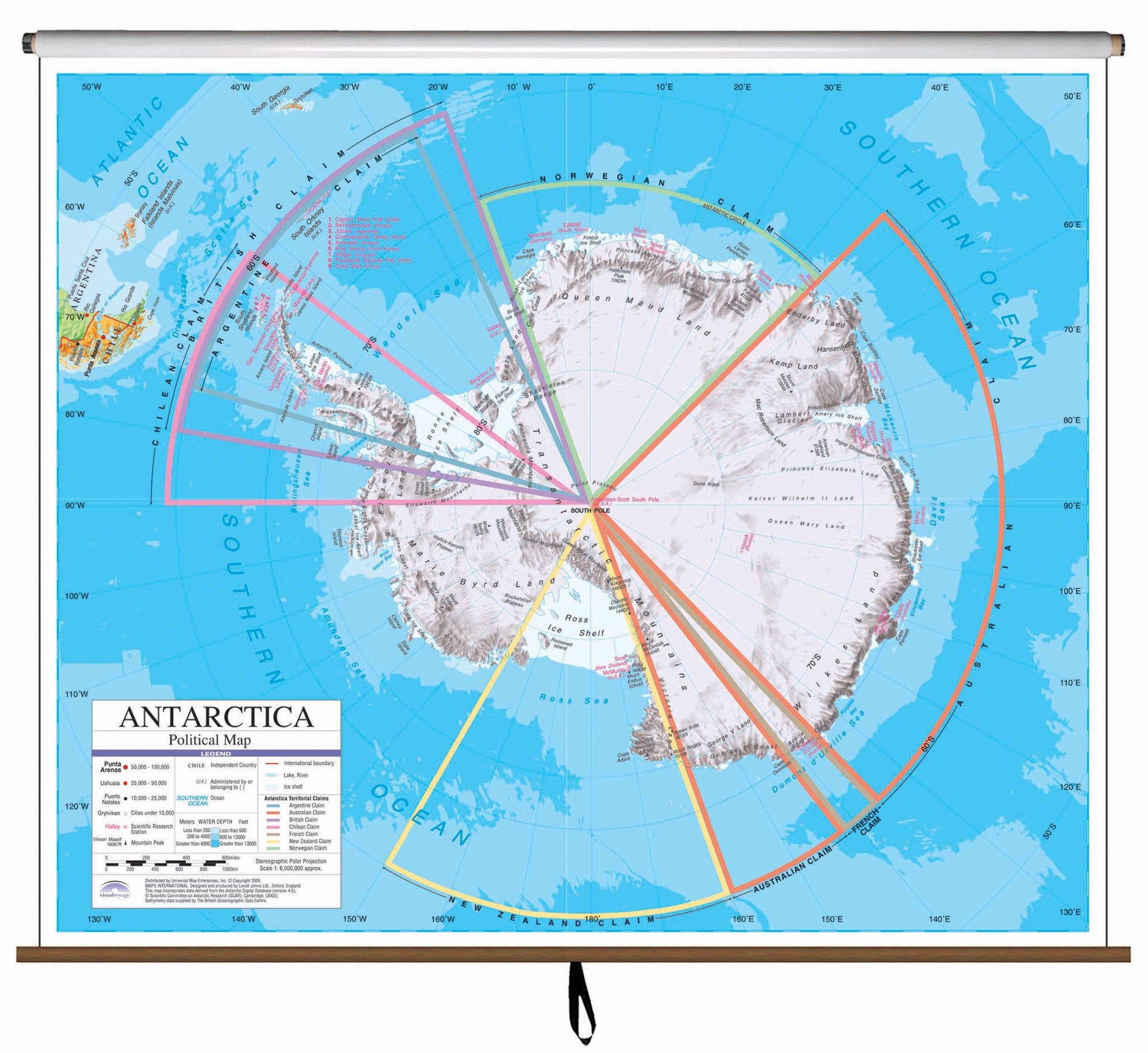 Kappa Map Group  Antarctica Advanced Political Classroom Wall Map