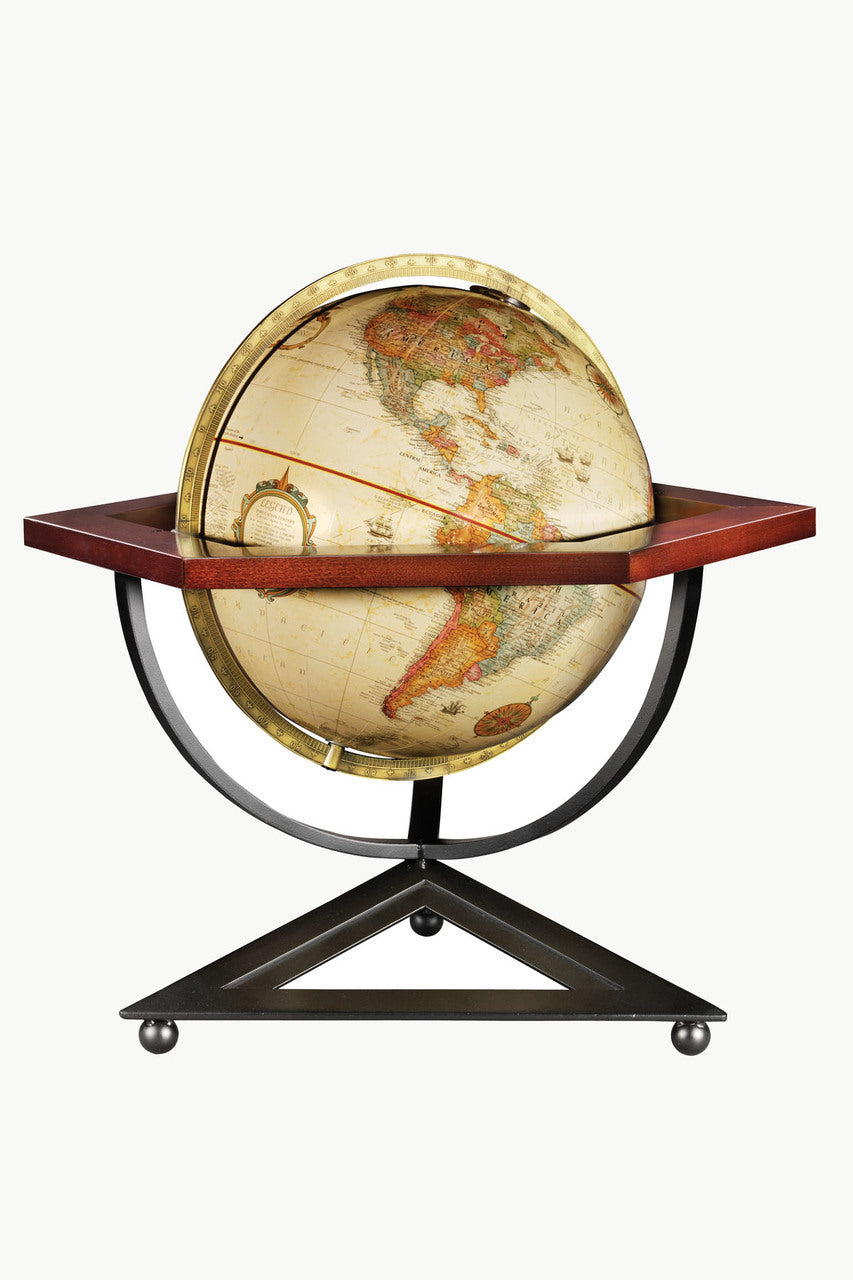Frank Lloyd Wright inspired Hexagon 12 Inch Desktop World Globe By Replogle Globes