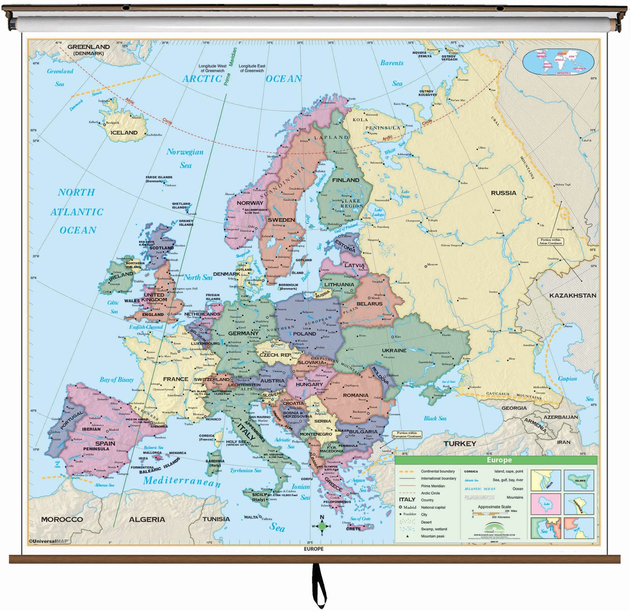 Kappa Map Group  Europe Essential Classroom Wall Map