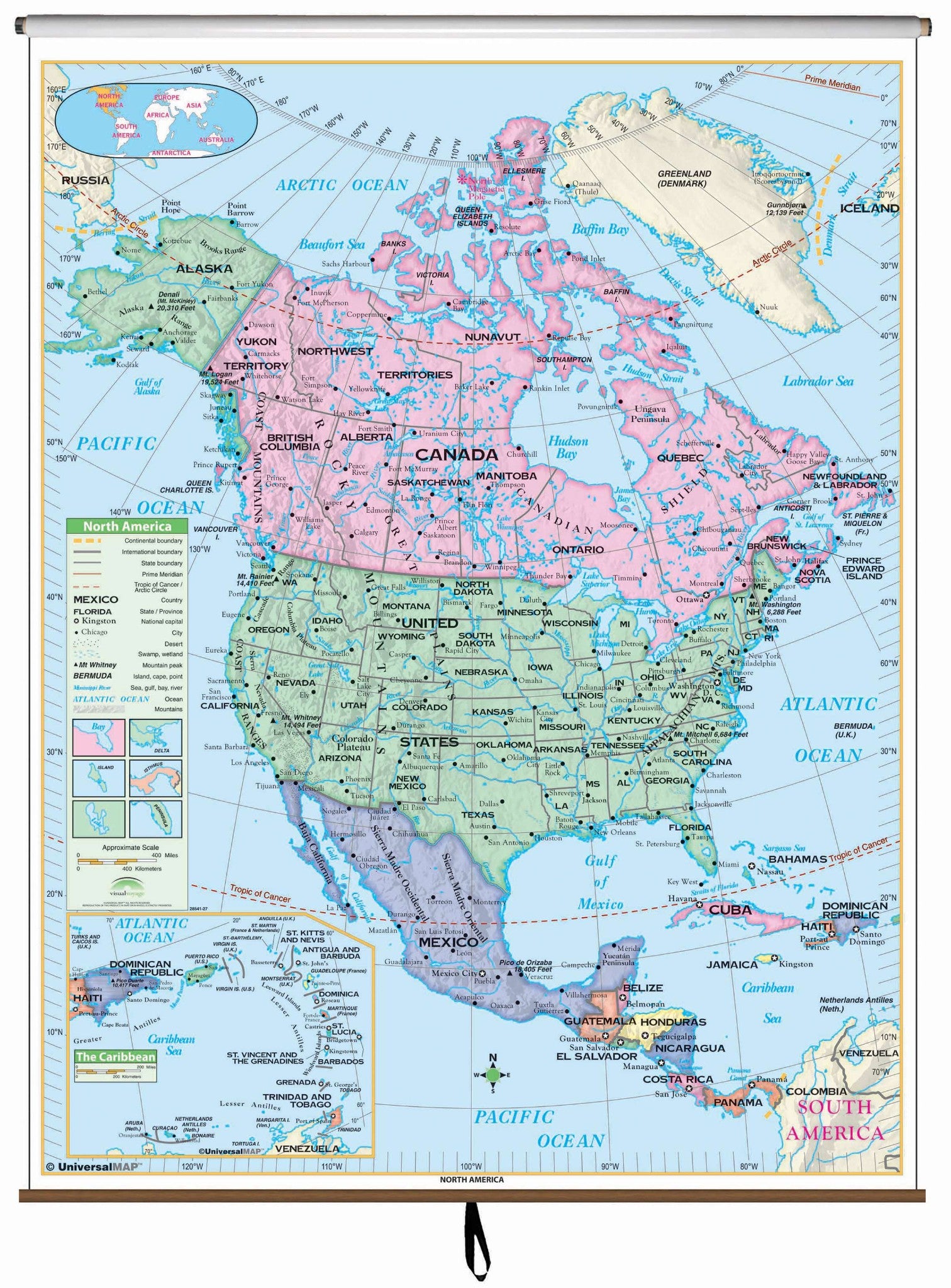 Kappa Map Group  North America Essential Classroom Wall Map