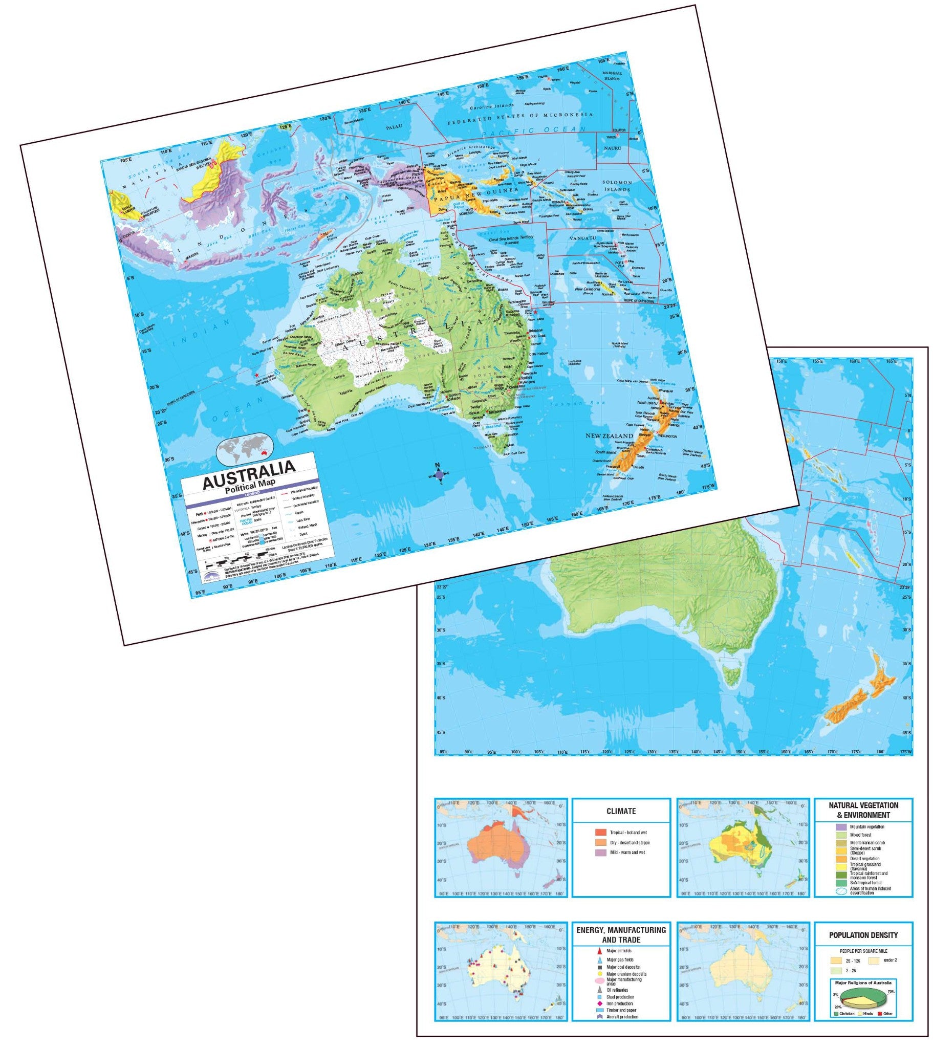 Kappa Map Group  australia advanced political deskpad map multi pack