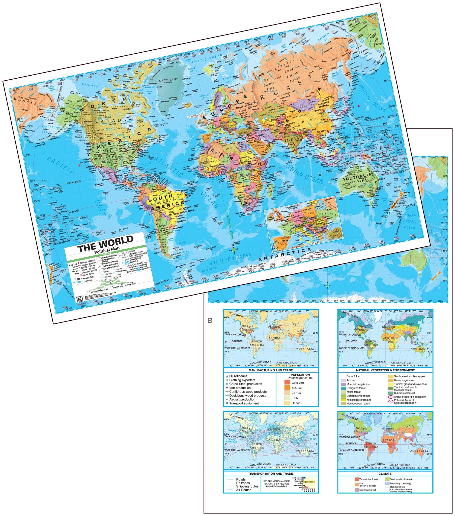 Kappa Map Group  world advanced political deskpad map multi pack