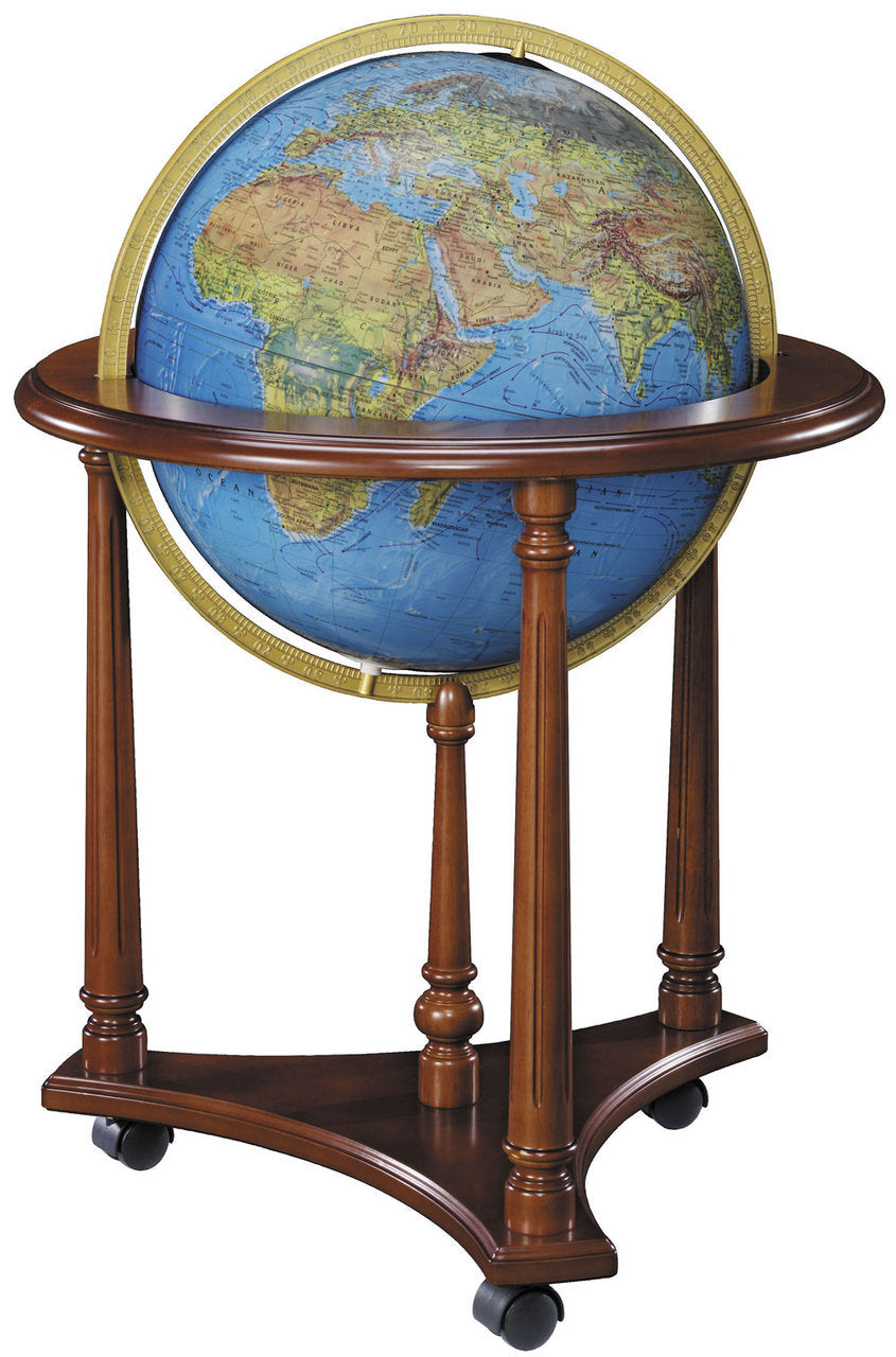 Lafayette Blue Illuminated 16 Inch Floor World Globe By Replogle Globes