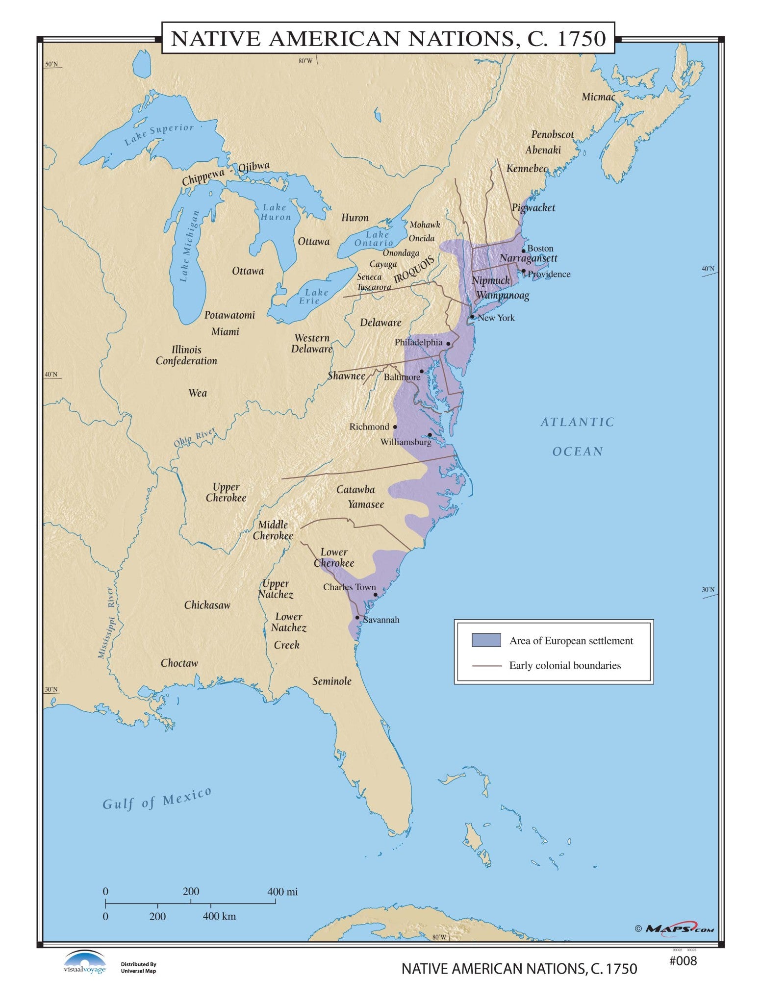 Kappa Map Group  008 Native American Nations 1750