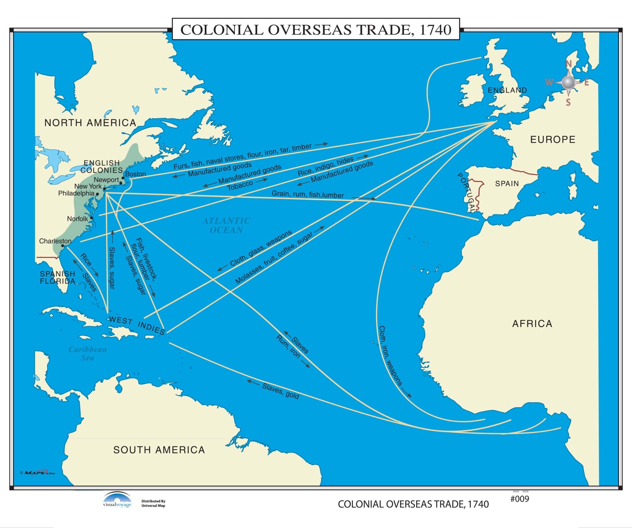 Kappa Map Group  009 Colonial Overseas Trade 1740