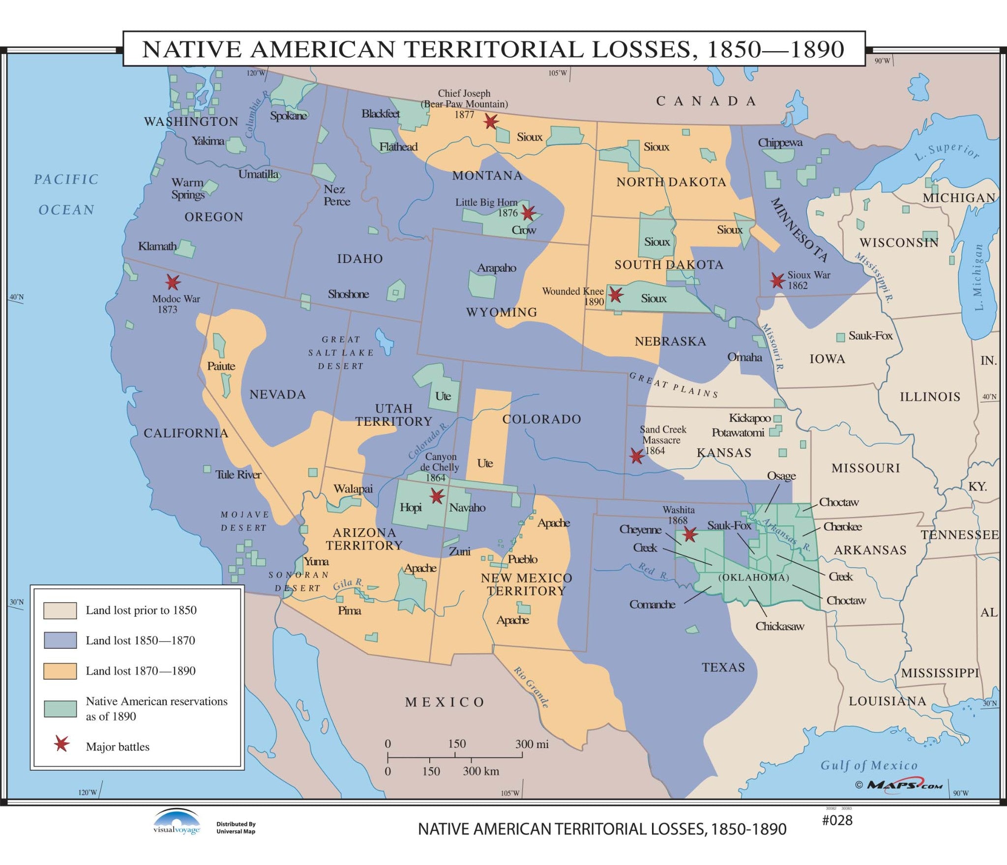 Kappa Map Group  028 Native American Territorial Losses 1850 1890