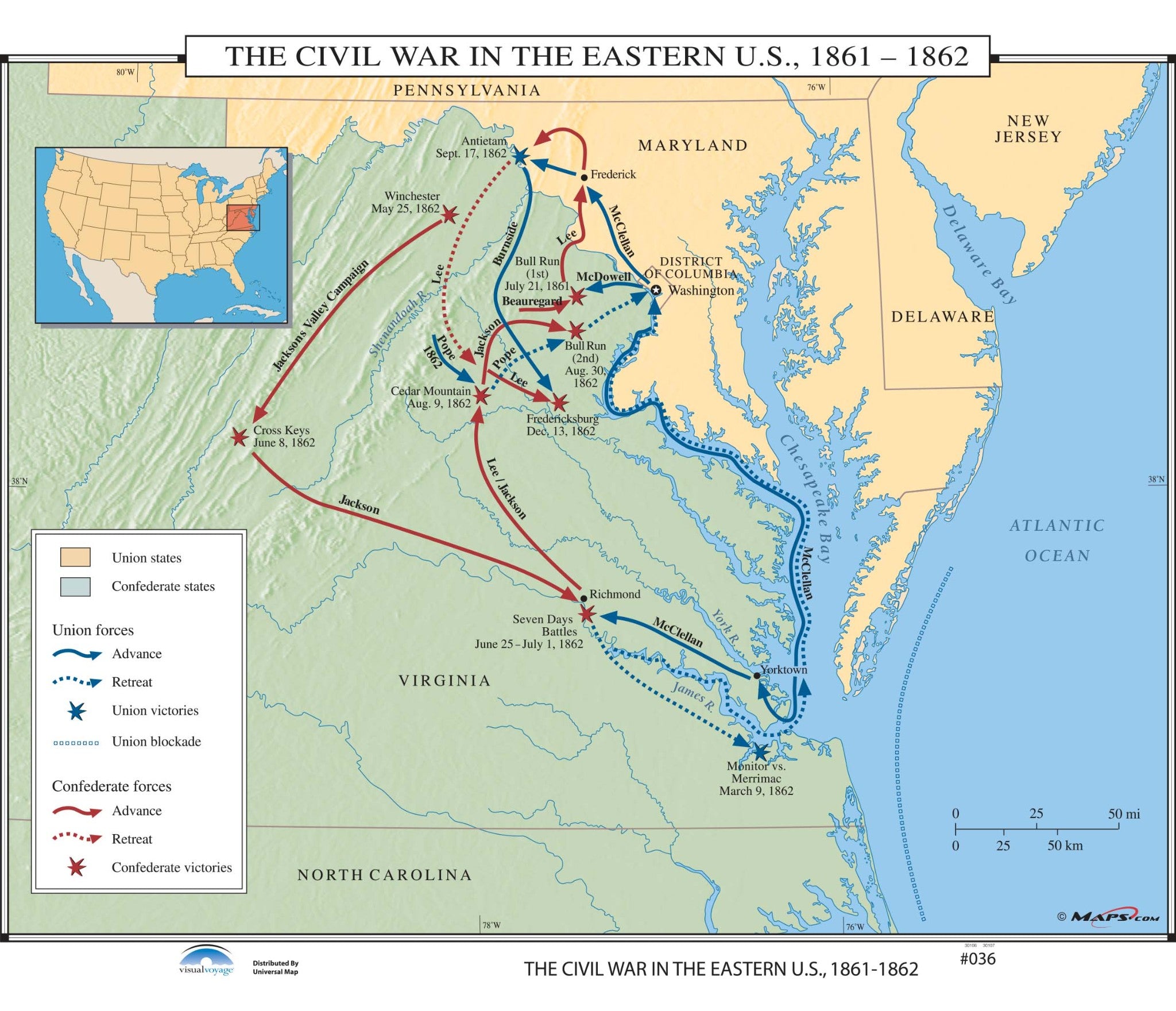 Kappa Map Group  036 The Civil War In The Eastern Us 1861 1862
