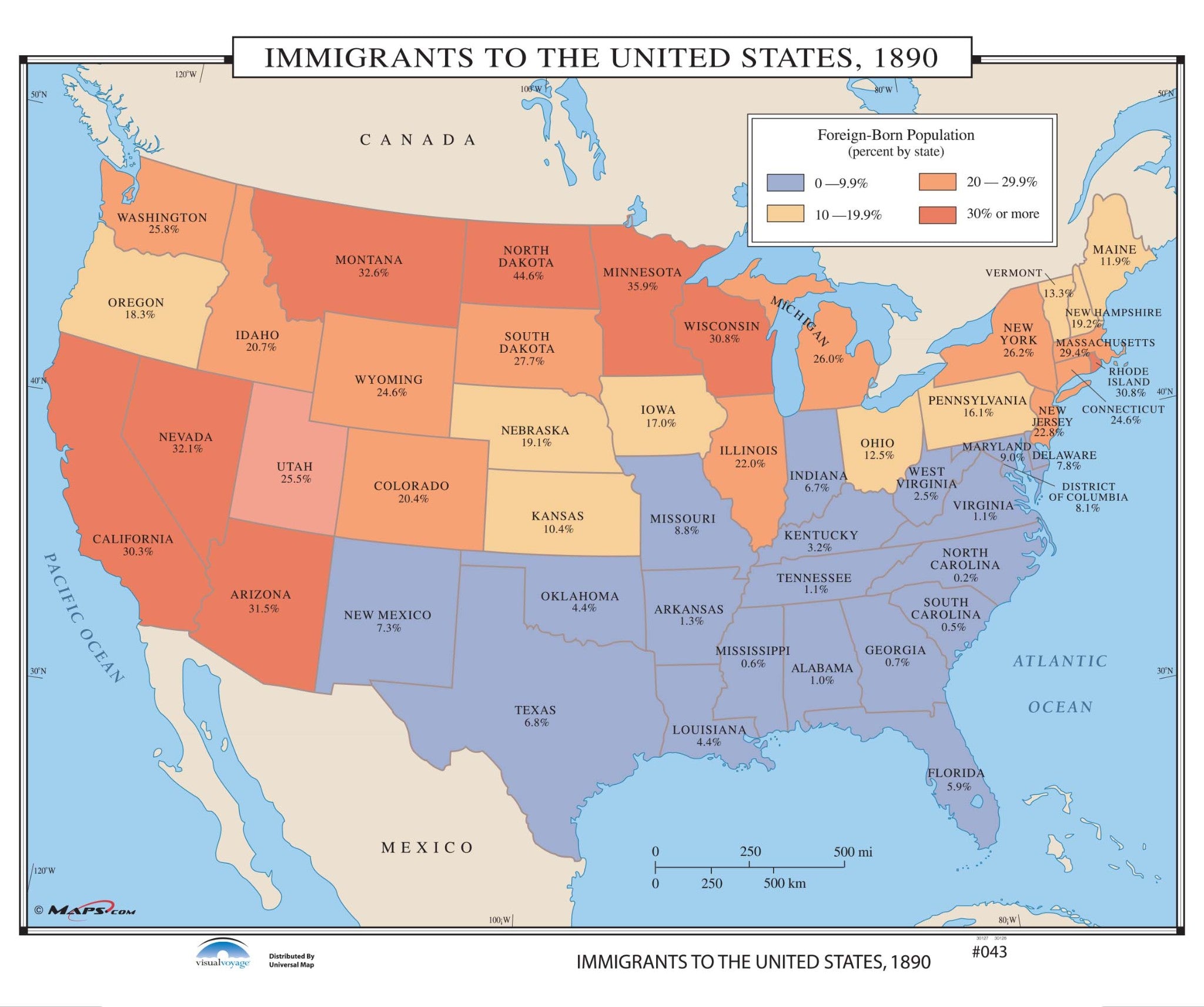 Kappa Map Group  043 Immigrants To The Us 1890