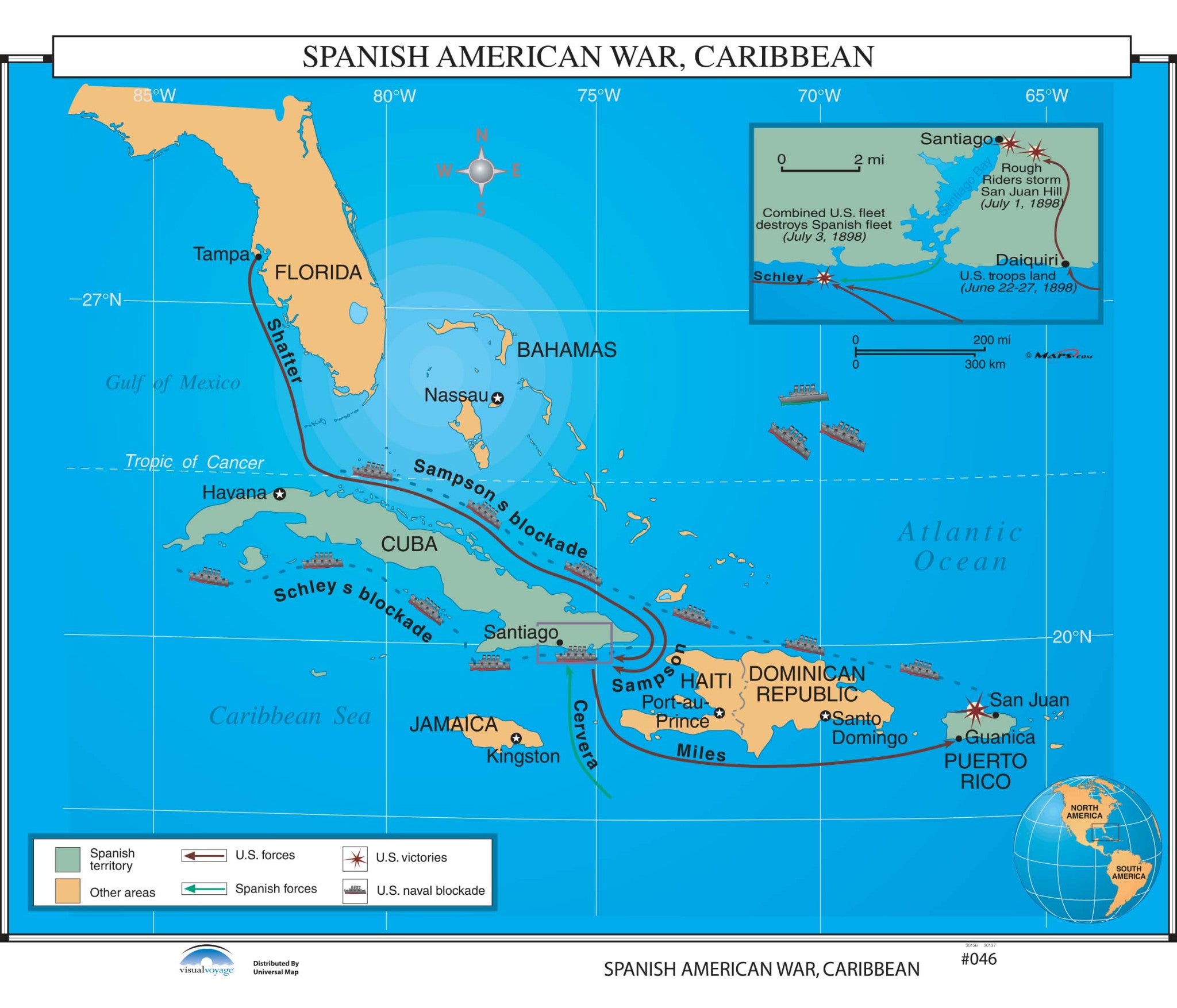 Kappa Map Group  046 Spanish American War Caribbean