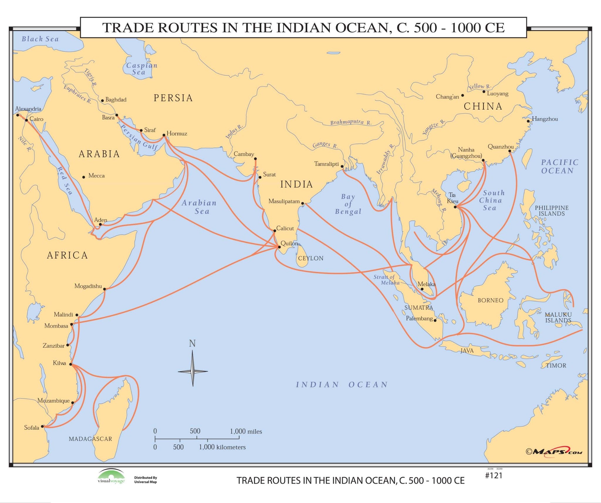 Kappa Map Group  121 Trade Routes In The Indian Ocean 500 1000 Ce