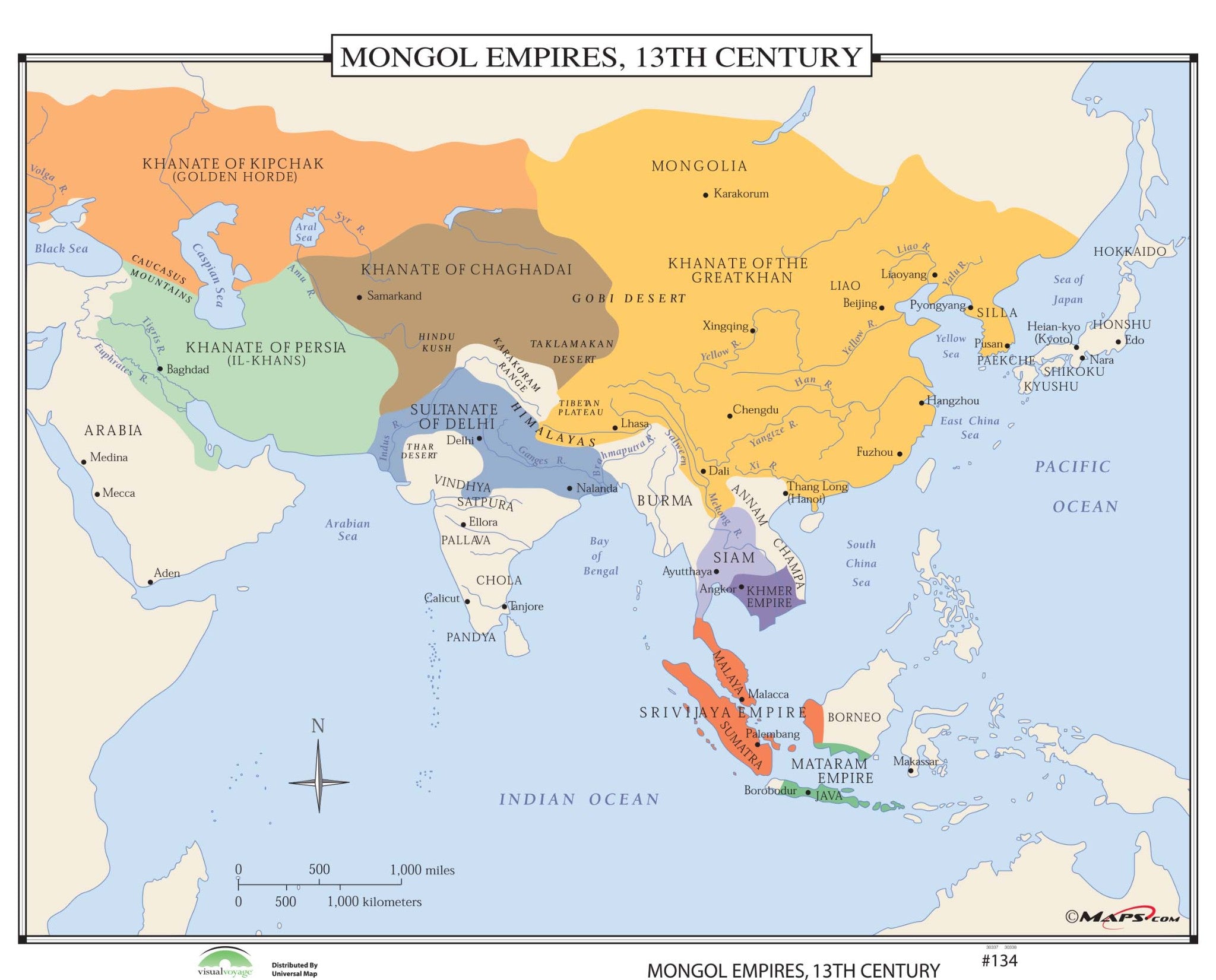 Kappa Map Group  134 Mongol Empires 13Th Century