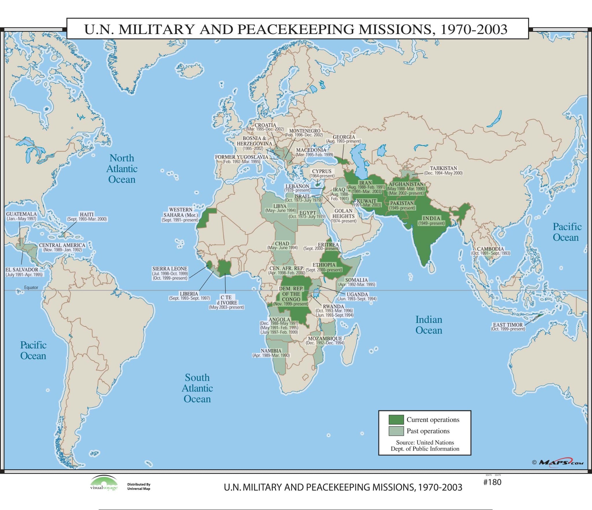 Kappa Map Group  180 Un Military Peacekeeping Missions 1970 2003