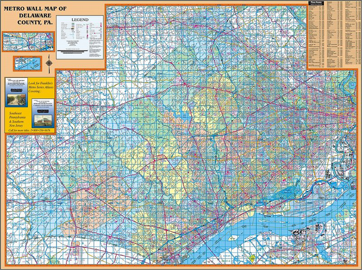 Delaware, Pa Wall Map - Large Laminated
