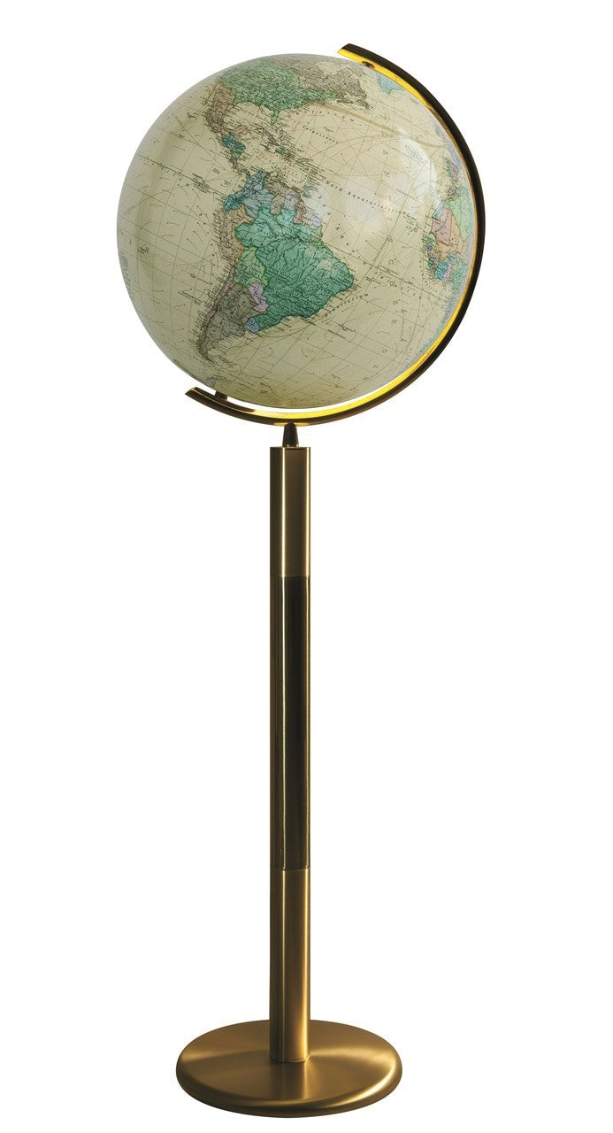 Rosenheim Crystal Illuminated 16 Inch Floor World Globe By Columbus Globes