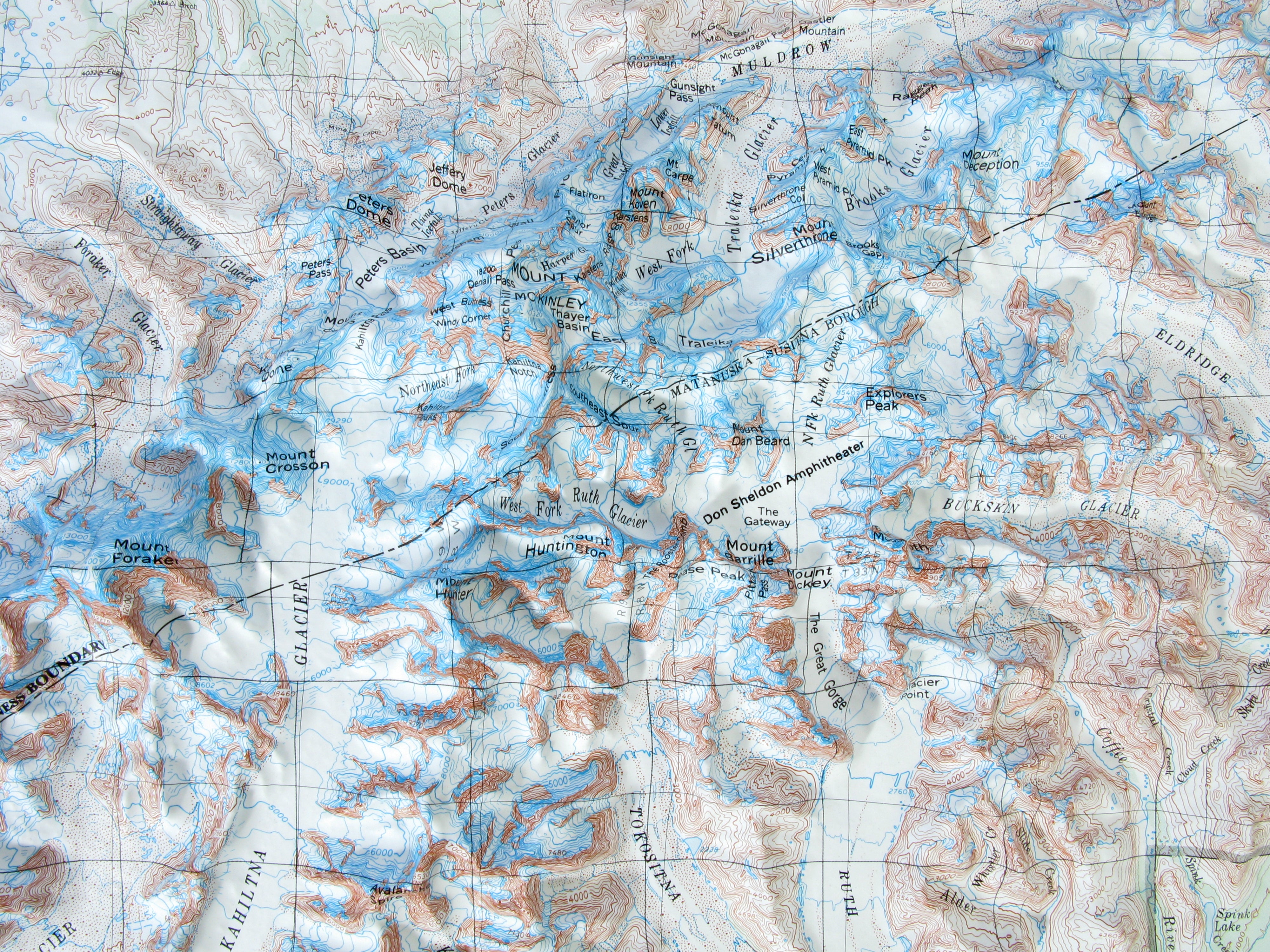 Denali National  Park 3D Three Dimensional Raised Relief Map