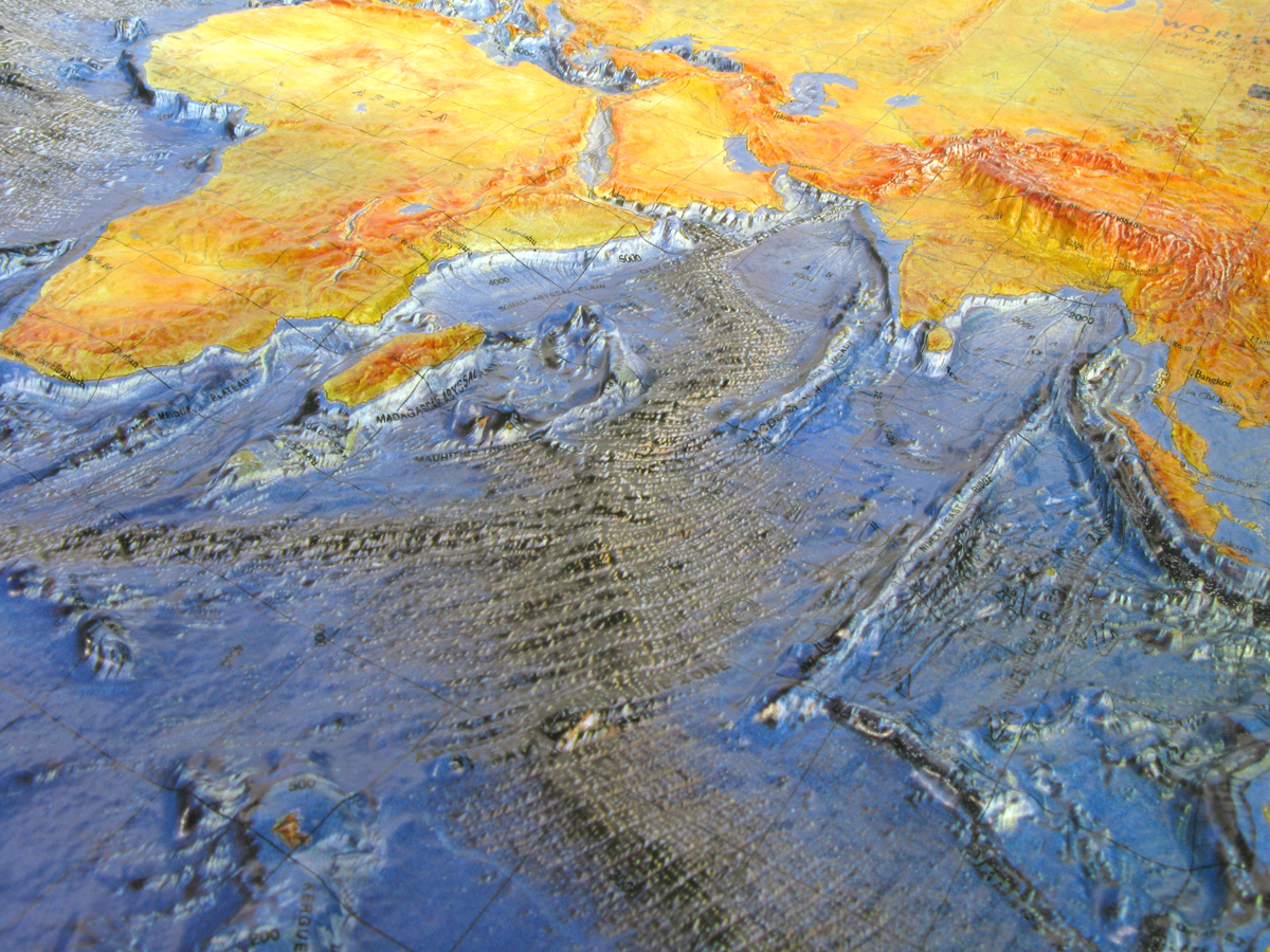 Ocean Floor 3D Raised Relief Map with Activities