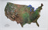 US Satellite Three Dimensional Raised Relief Map
