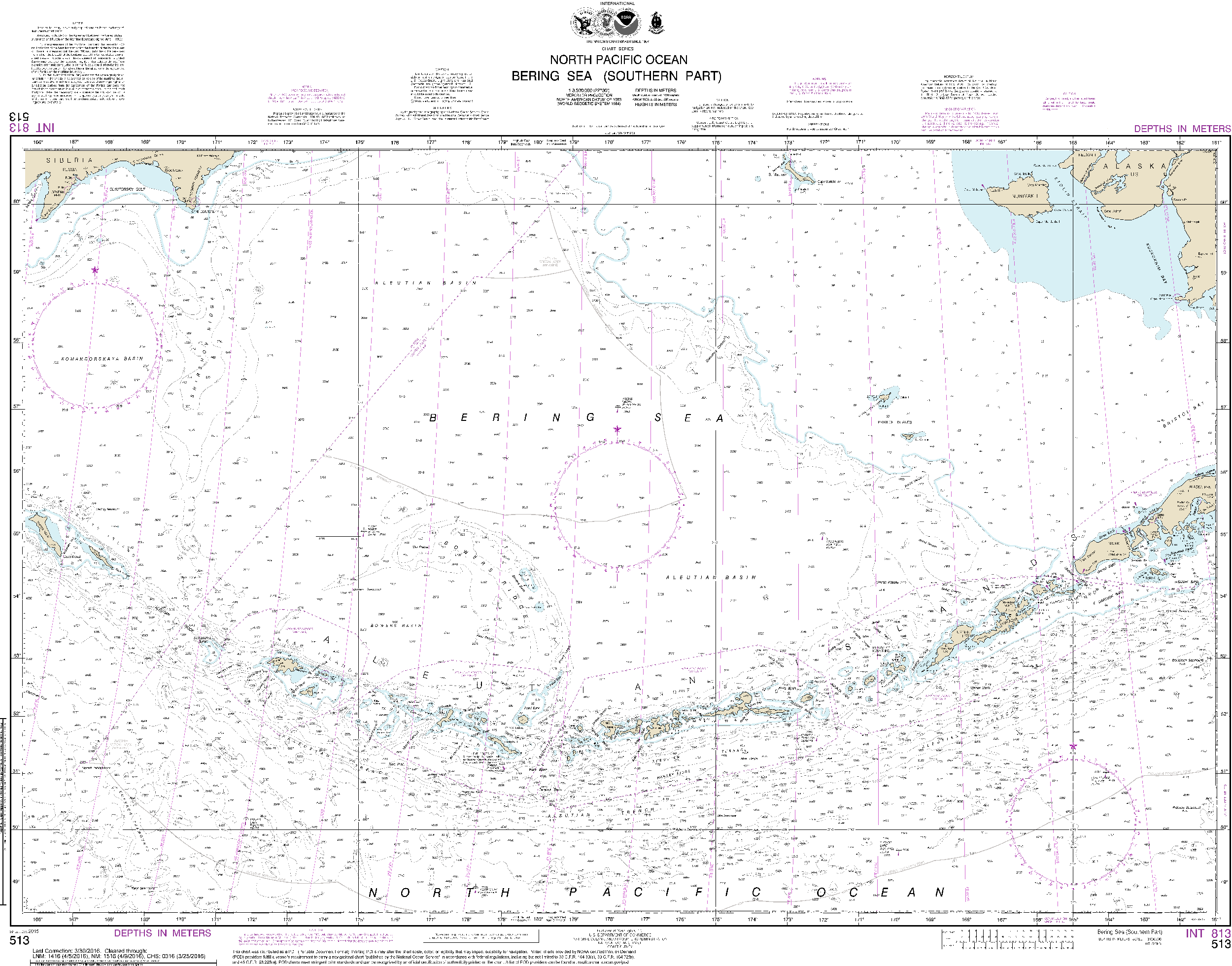 NOAA Nautical Chart 513: Bering Sea   Southern Part
