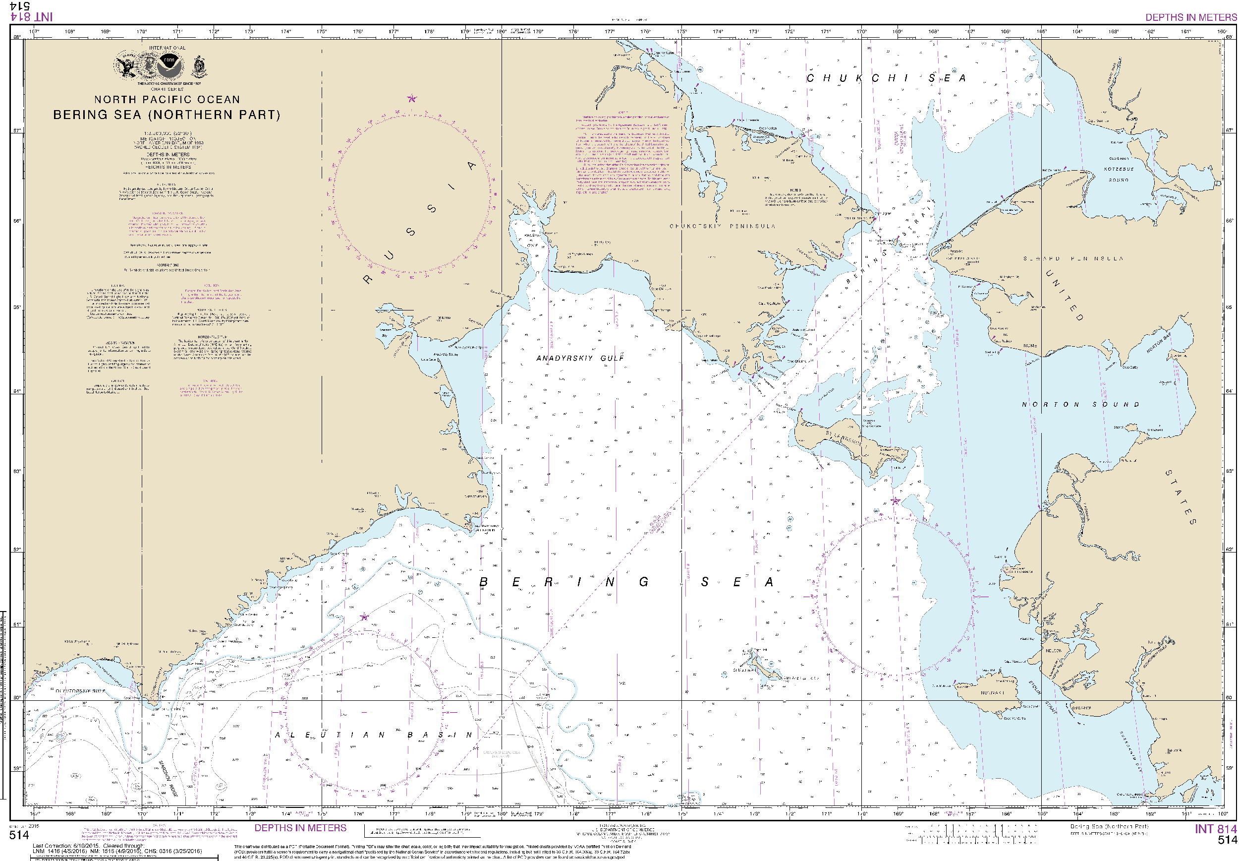 NOAA Nautical Chart 514: Bering Sea   Northern Part