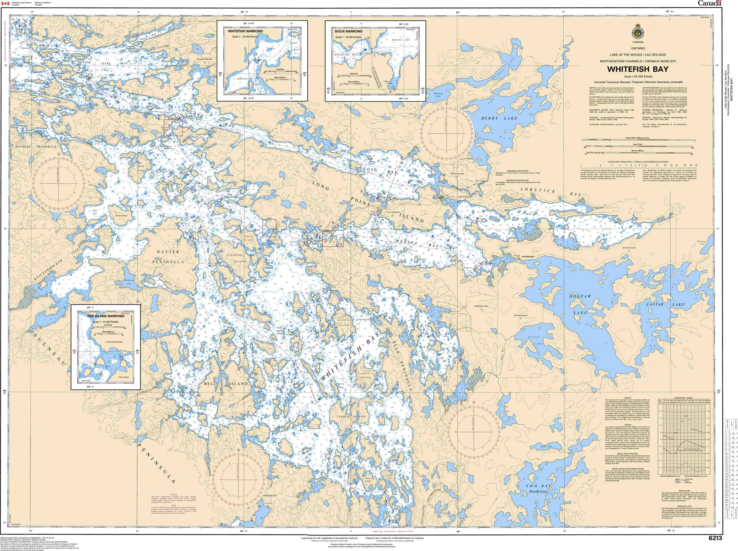 Canadian Hydrographic Service Nautical Chart CHS6213: Whitefish Bay