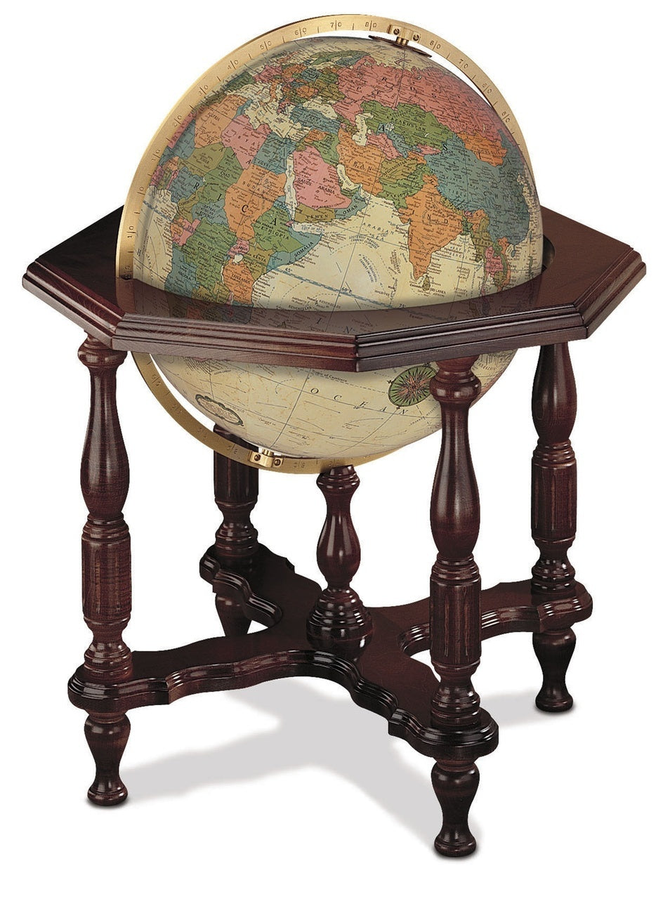 Statesman Antique Illuminated 20 Inch Floor World Globe By Replogle Globes