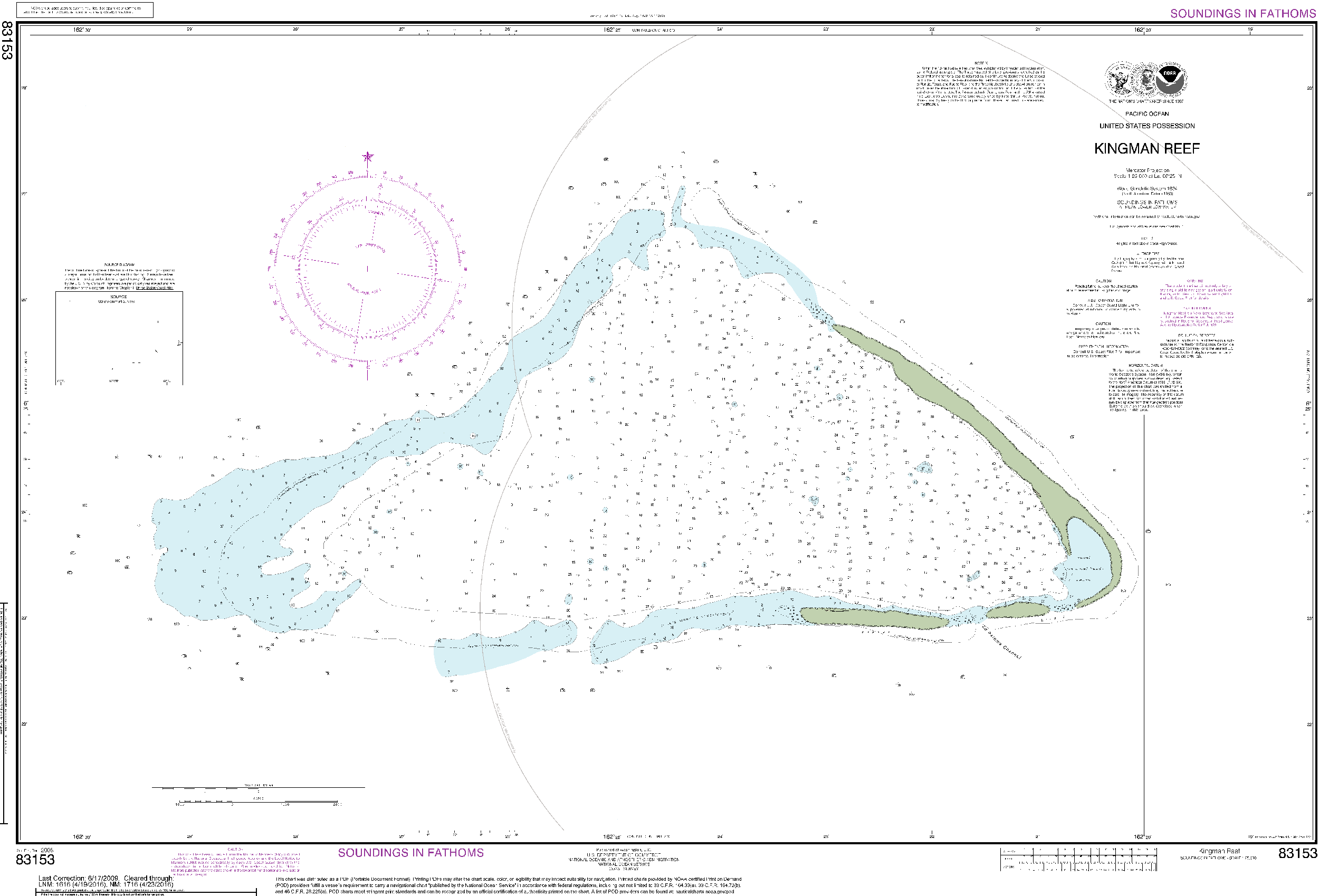 NOAA Nautical Chart 83153: United States Possesion Kingman Reef